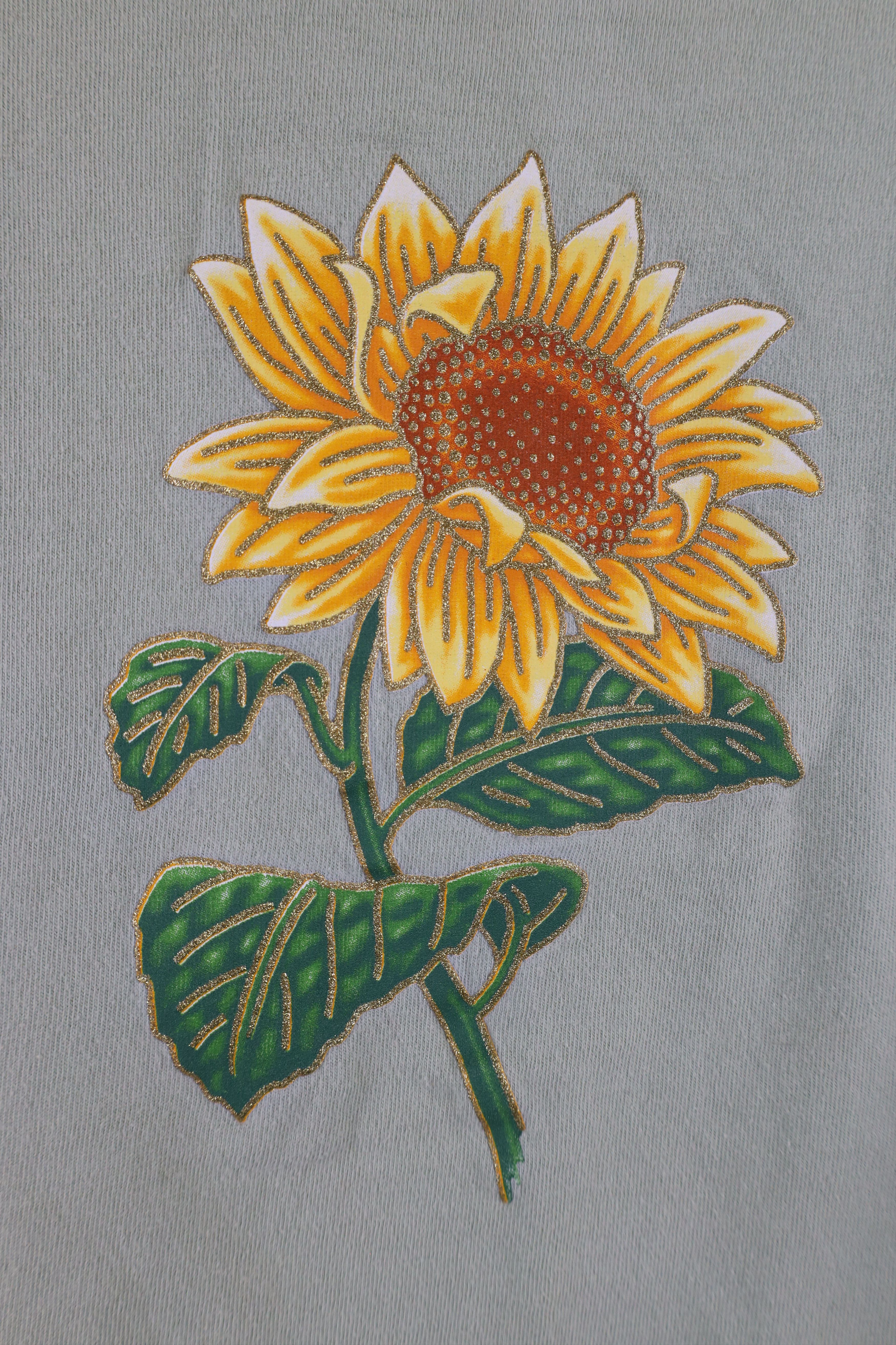 Vintage Vintage 90s Streetwear Nature Sunflower T-Shirt Green USA Size L / US 10 / IT 46 - 4 Thumbnail