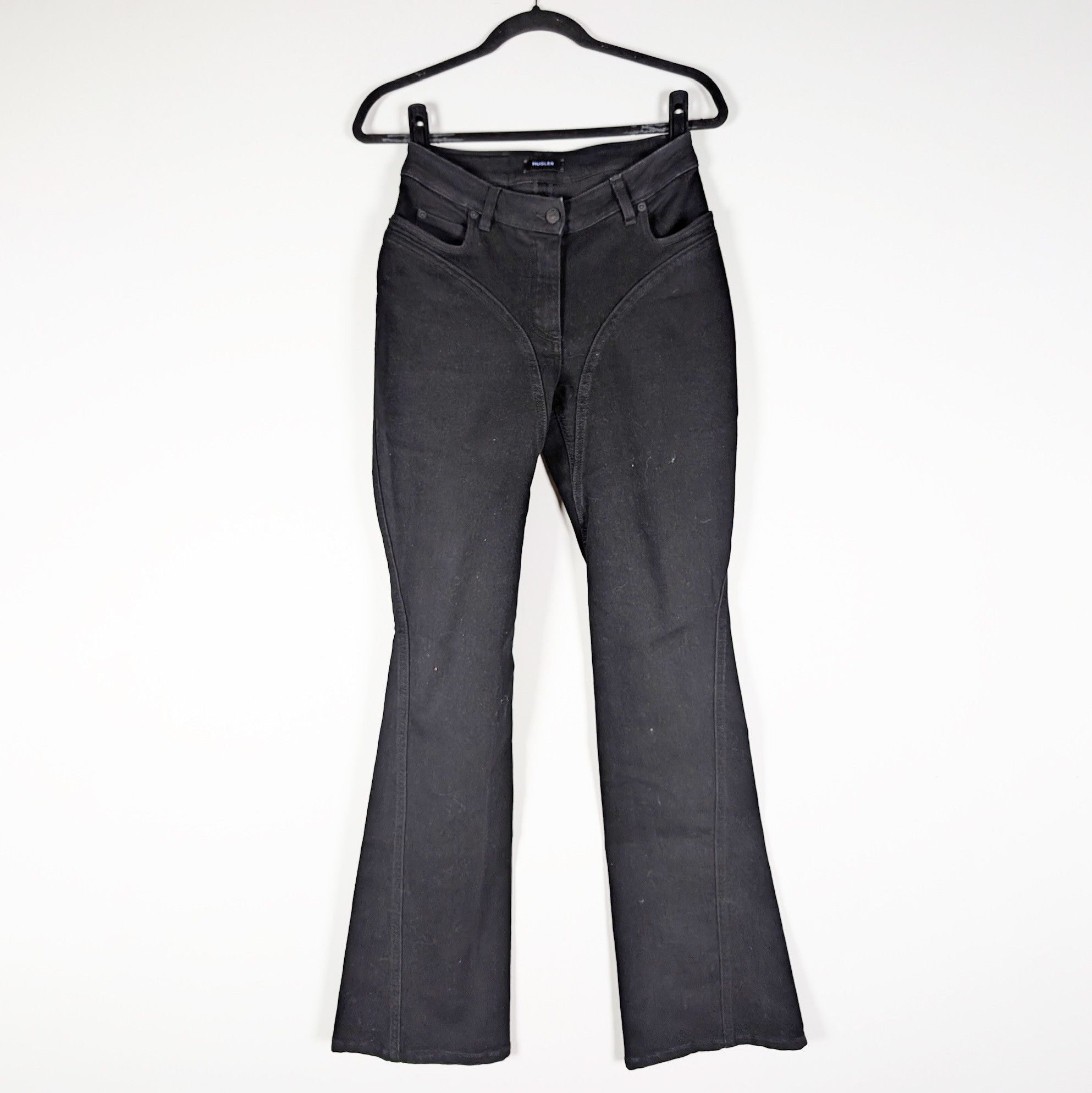 Mugler Mugler Women's Flare Leg Mid Rise Cotton Size 27" / US 4 / IT 40 - 1 Thumbnail