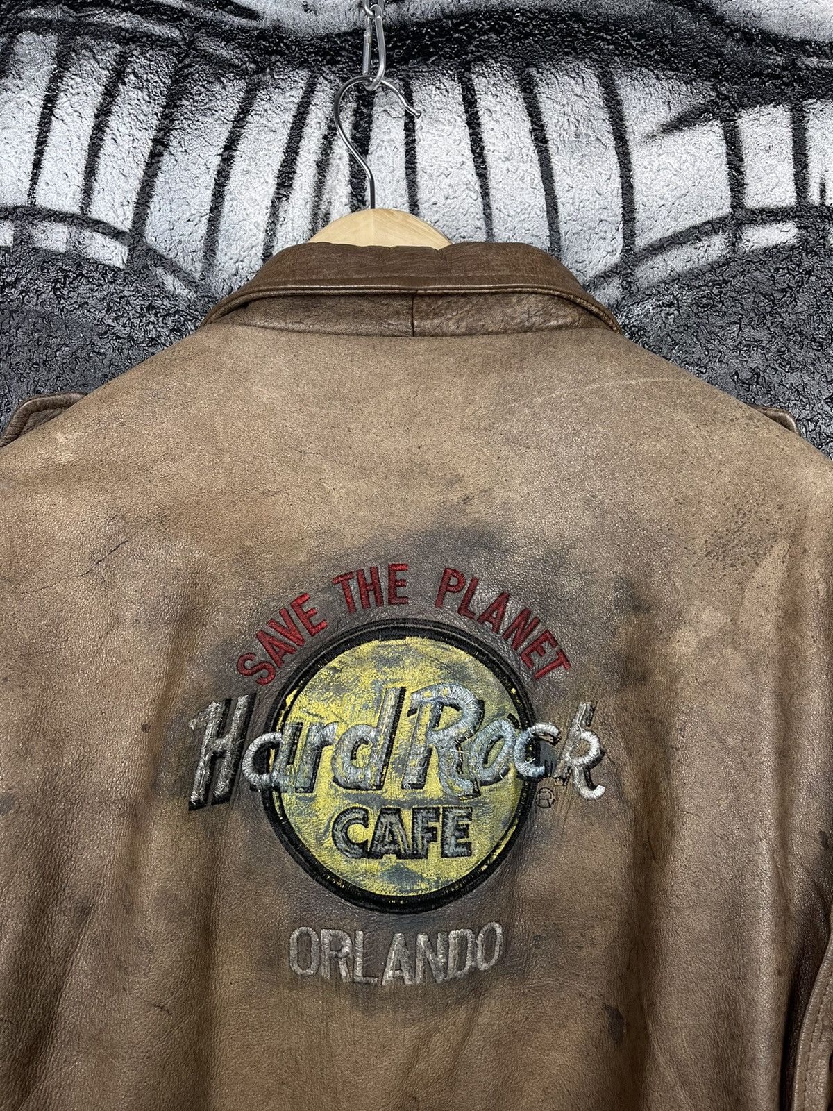 Hard Rock Cafe × Vintage Vintage Hard Rock Cafe Orlando Leather Jacket Men’s Size US M / EU 48-50 / 2 - 10 Thumbnail