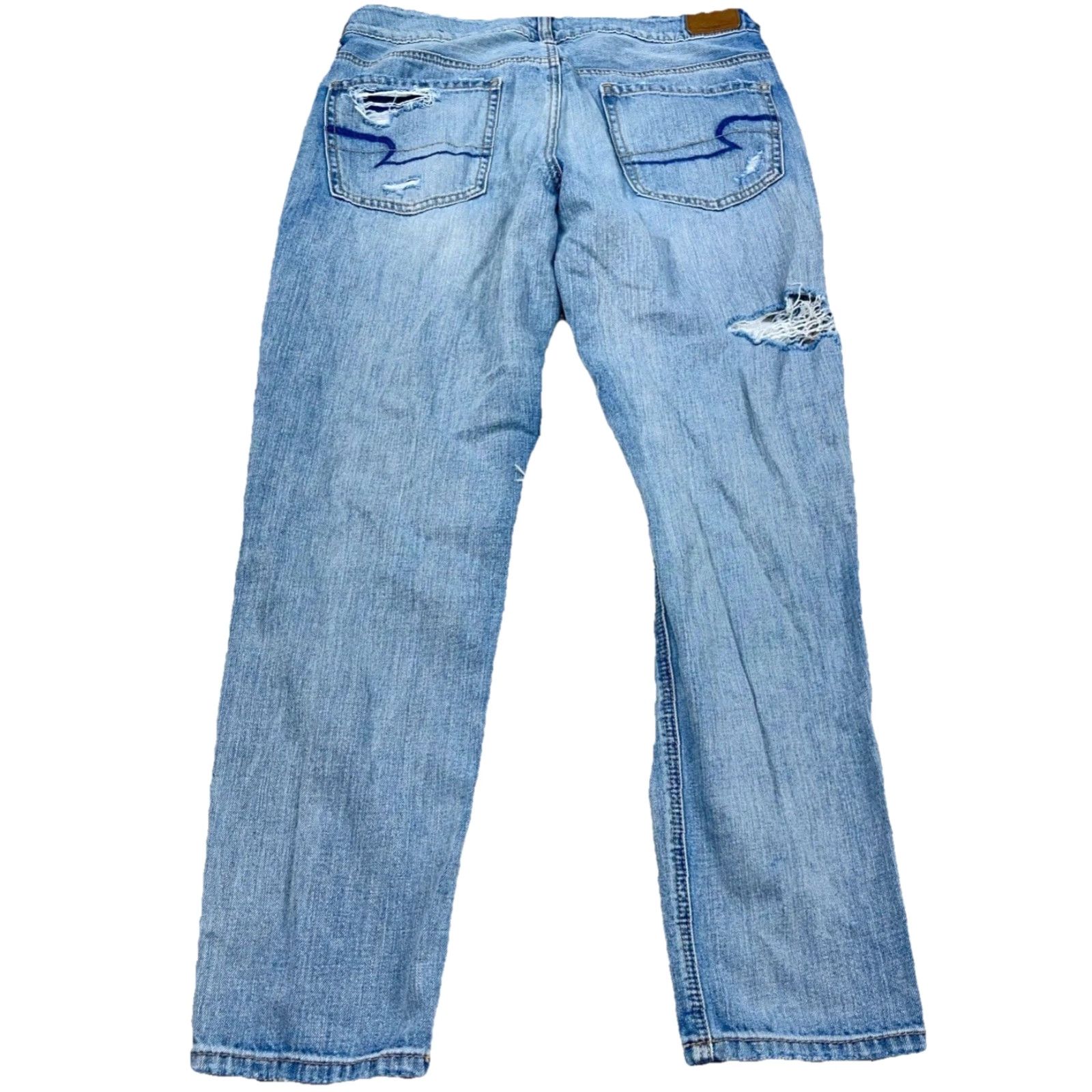 American Eagle Outfitters American Eagle Jeans Women 6 Tomgirl Baggy Button Fly Distressed Ripped Holey Destroyed Jeans Size 28" / US 6 / IT 42 - 2 Thumbnail