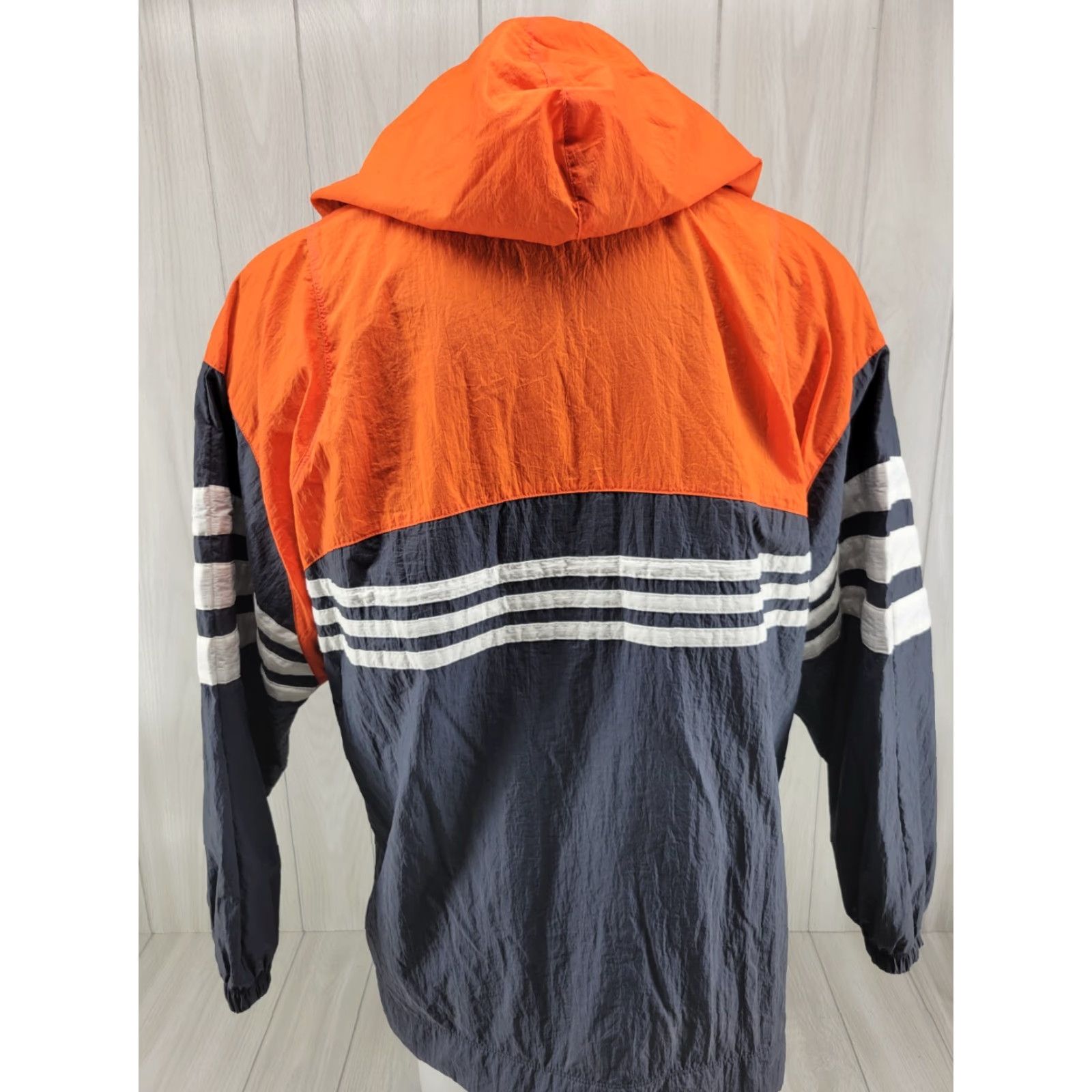 Adidas VINTAGE Adidas Windbreaker Shirt Jacket 1/4 Zip Nylon Pullover Orange Gray L Mens Size US L / EU 52-54 / 3 - 6 Thumbnail