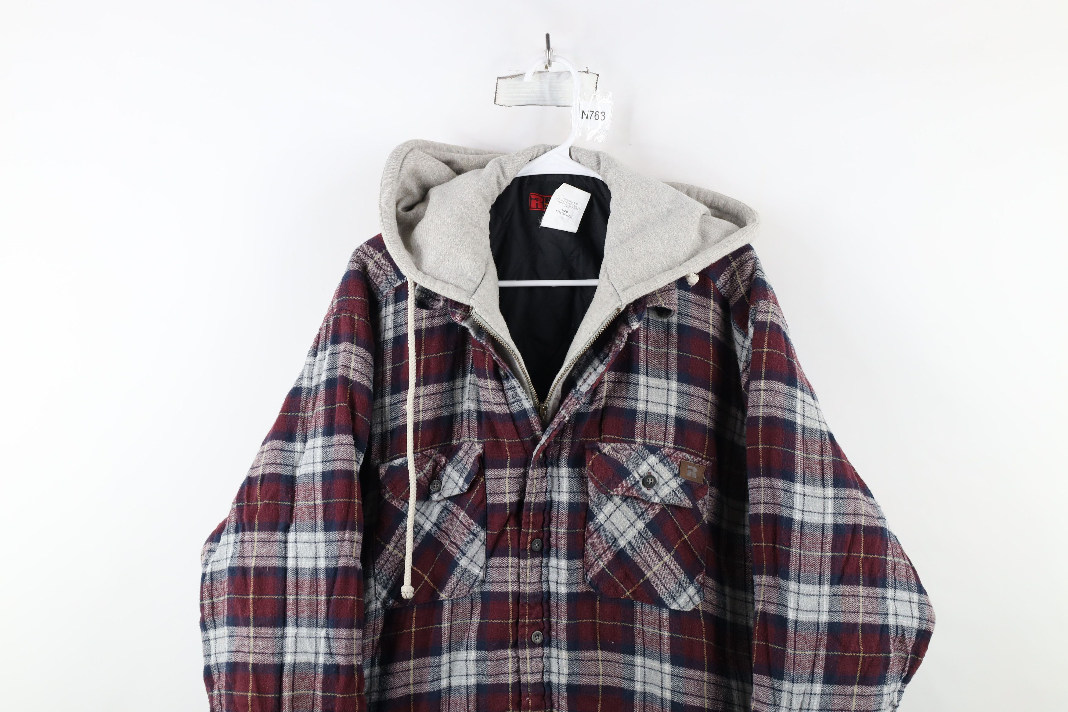 Vintage × Wrangler Vintage Wrangler Hooded Flannel Shirt Jacket Jac Shirt Size US XXL / EU 58 / 5 - 2 Thumbnail