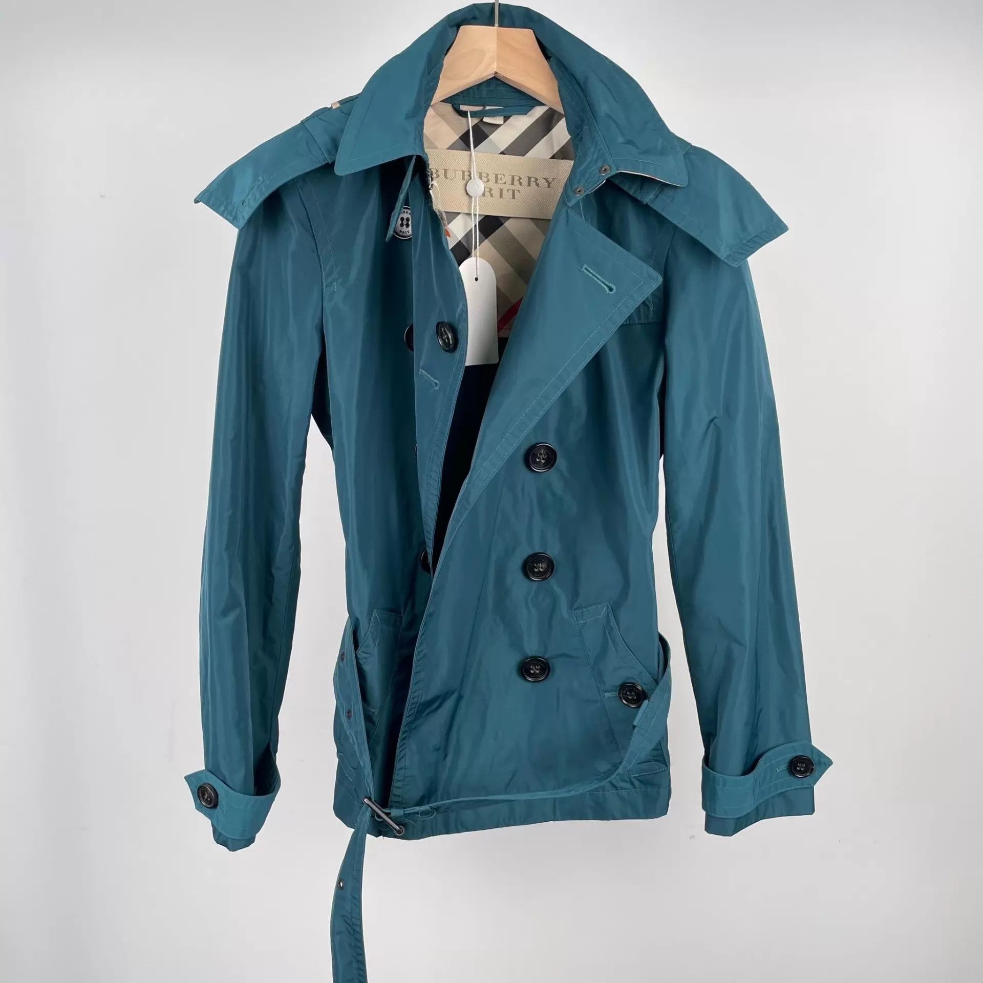 Burberry Burberry Cotton Trench Coat Green Belt Size XS / US 0-2 / IT 36-38 - 1 Thumbnail