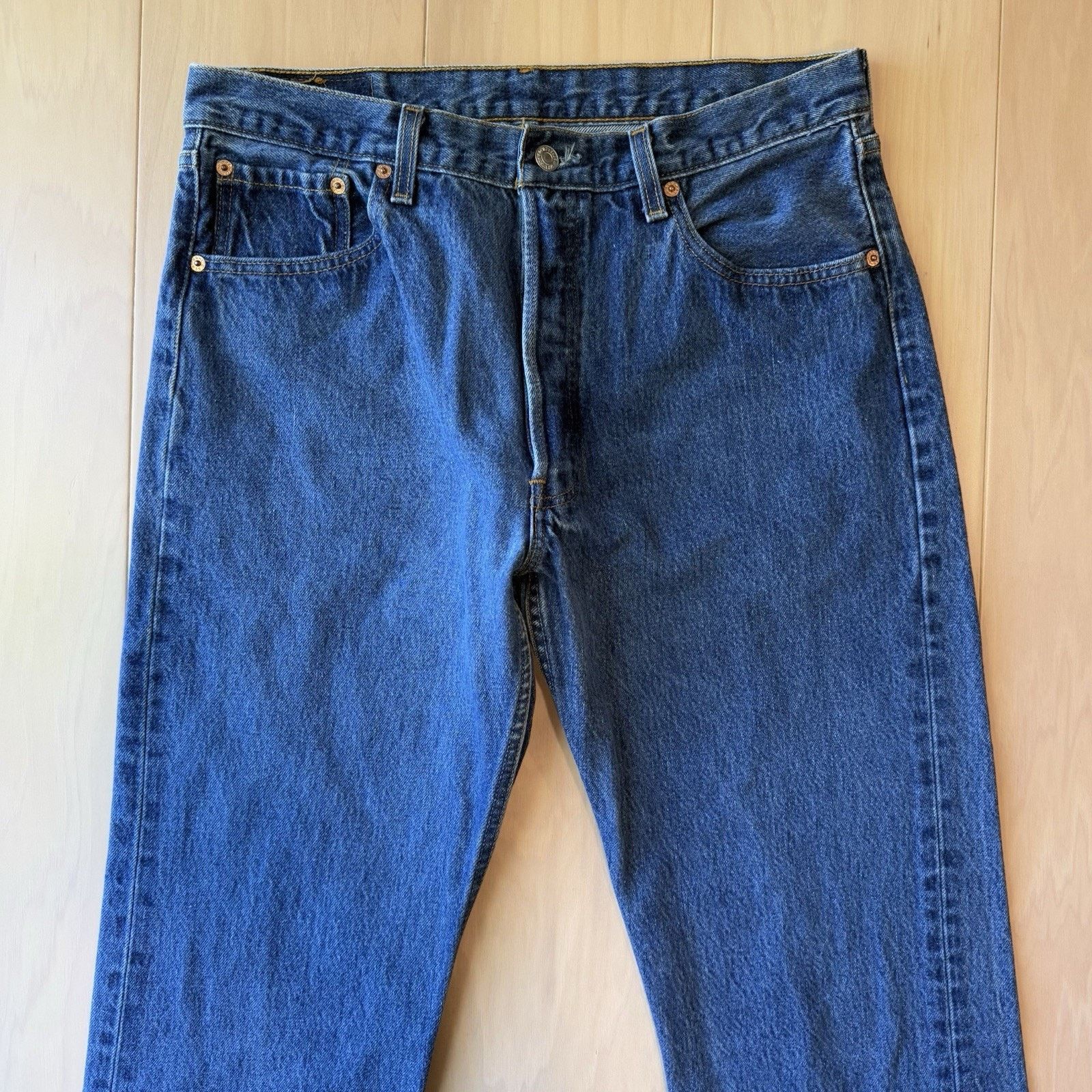 Levi's × Vintage Vintage Levis 501 Jeans 33 Blue 90s Made in USA Workwear Size US 33 - 3 Thumbnail