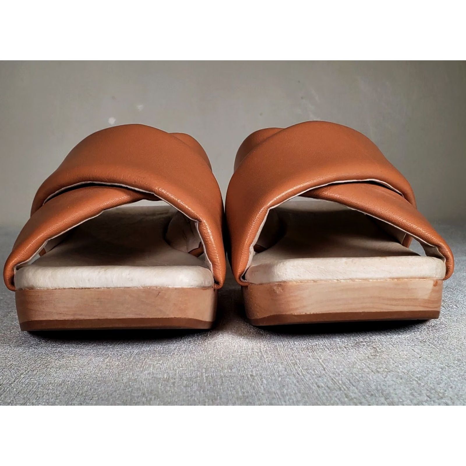 Sanctuary Sanctuary Lively Soft Tan Leather Wood Heel Platform Sandals Women US 9 M New♪ Size US 9 / IT 39 - 6 Thumbnail