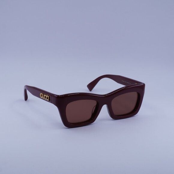 Gucci Gucci GG1773SA 002 Sunglasses Burgundy Cay Eye Frame Size ONE SIZE - 1 Thumbnail
