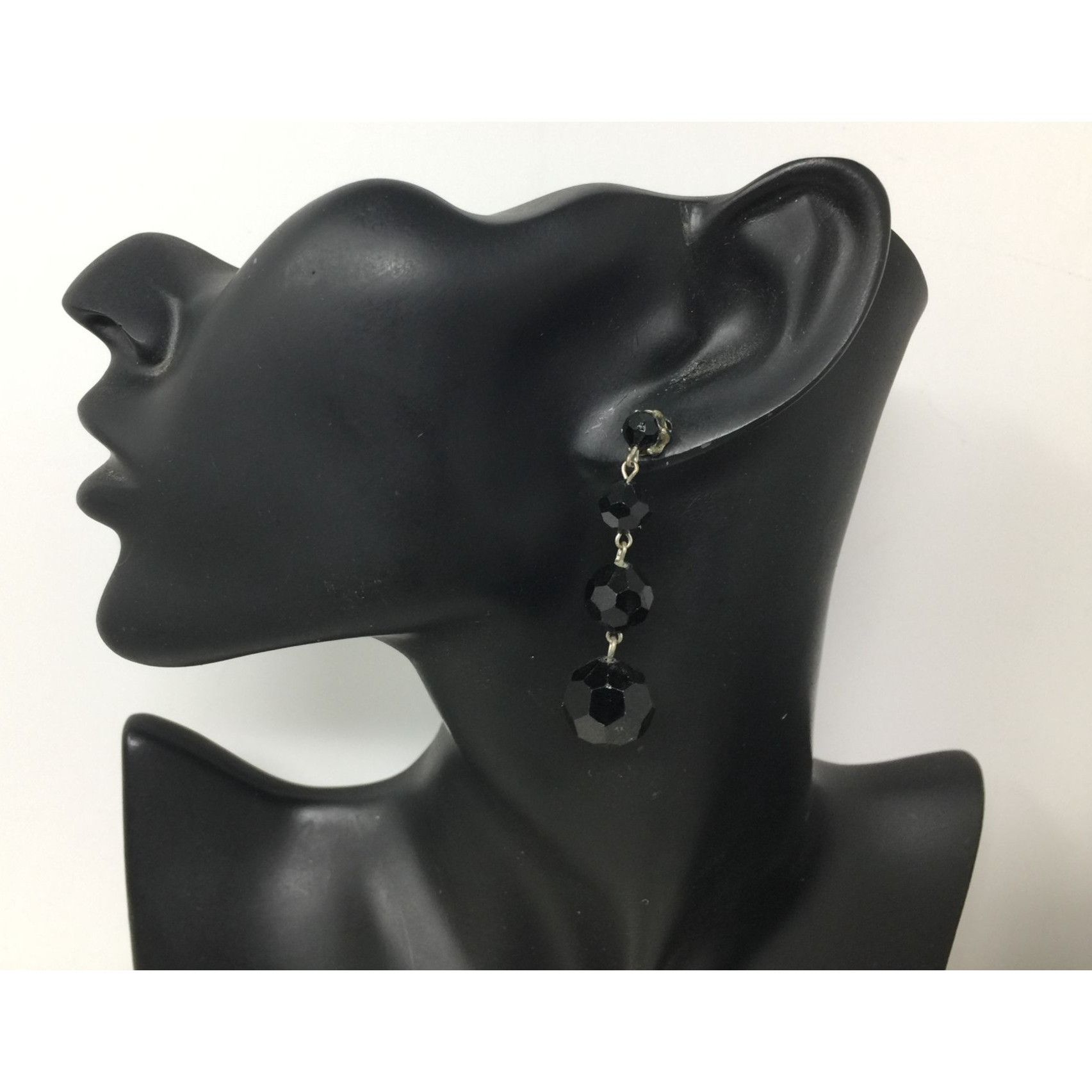 Other Women's Black and Silver Beaded Dangle Earrings Size ONE SIZE - 1 Thumbnail