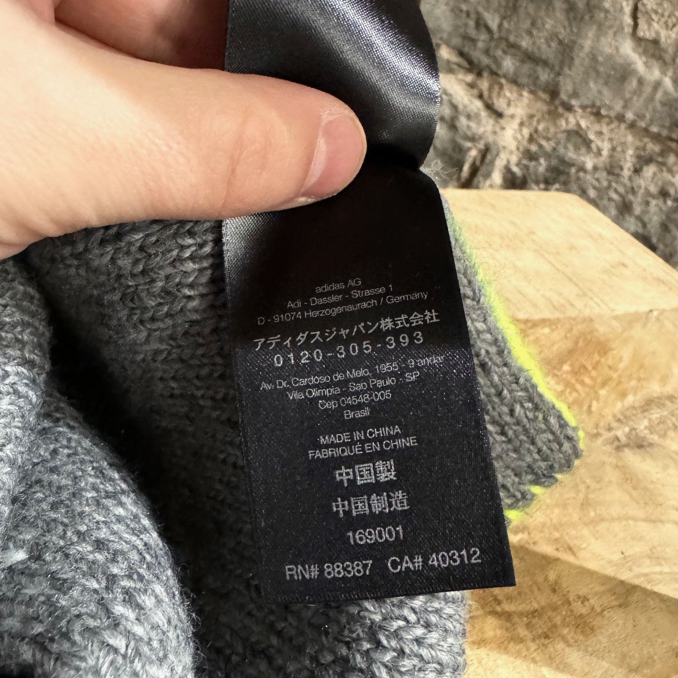 Y-3 Y-3 Grey Neon Yellow Striped Oversized Reversible Wool Scarf Size ONE SIZE - 6 Thumbnail