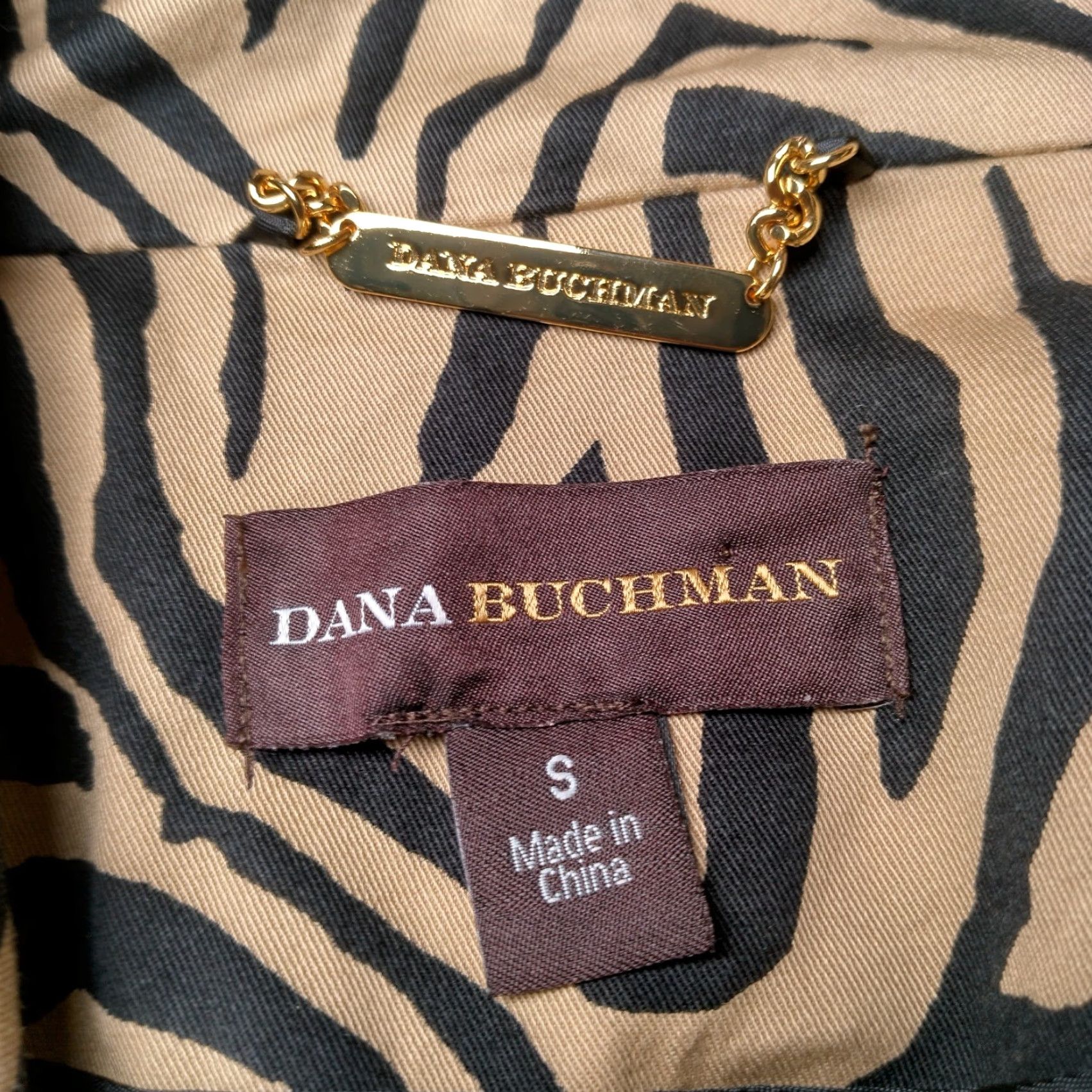 Vintage VINTAGE Dana Buchman Blazer Jacket Animal Print Brown Black Zebra Cotton Small Womens Size S / US 4 / IT 40 - 3 Thumbnail