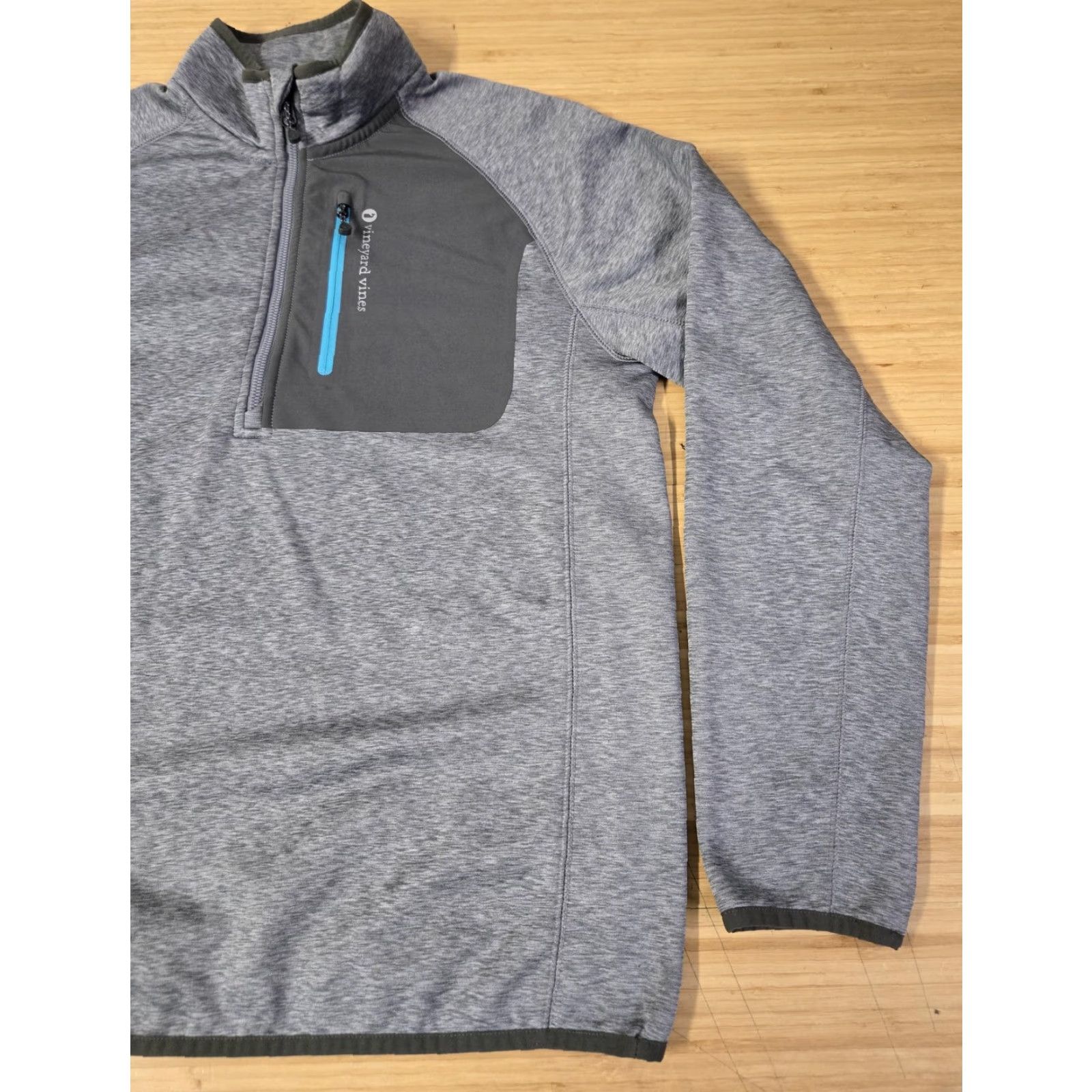 Vineyard Vines Vineyard Vines Pullover Mens M Heather Gray 1/4 Zip Chest Pocket Mock Neck Fleece Zip Pocket Size US M / EU 48-50 / 2 - 2 Thumbnail