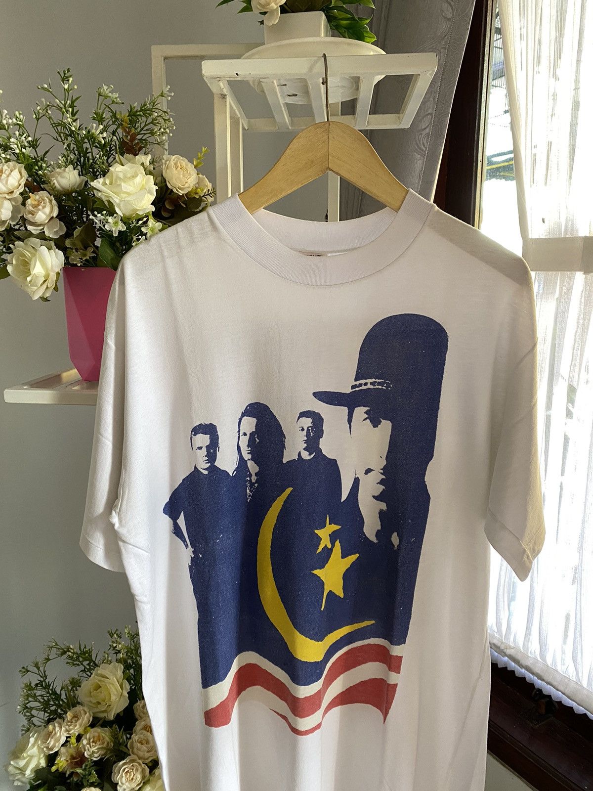 image of Band Tees x Tour Tee Vintage U2 Australia Tour With Bb King Tshirt in White, Men's (Size Large)