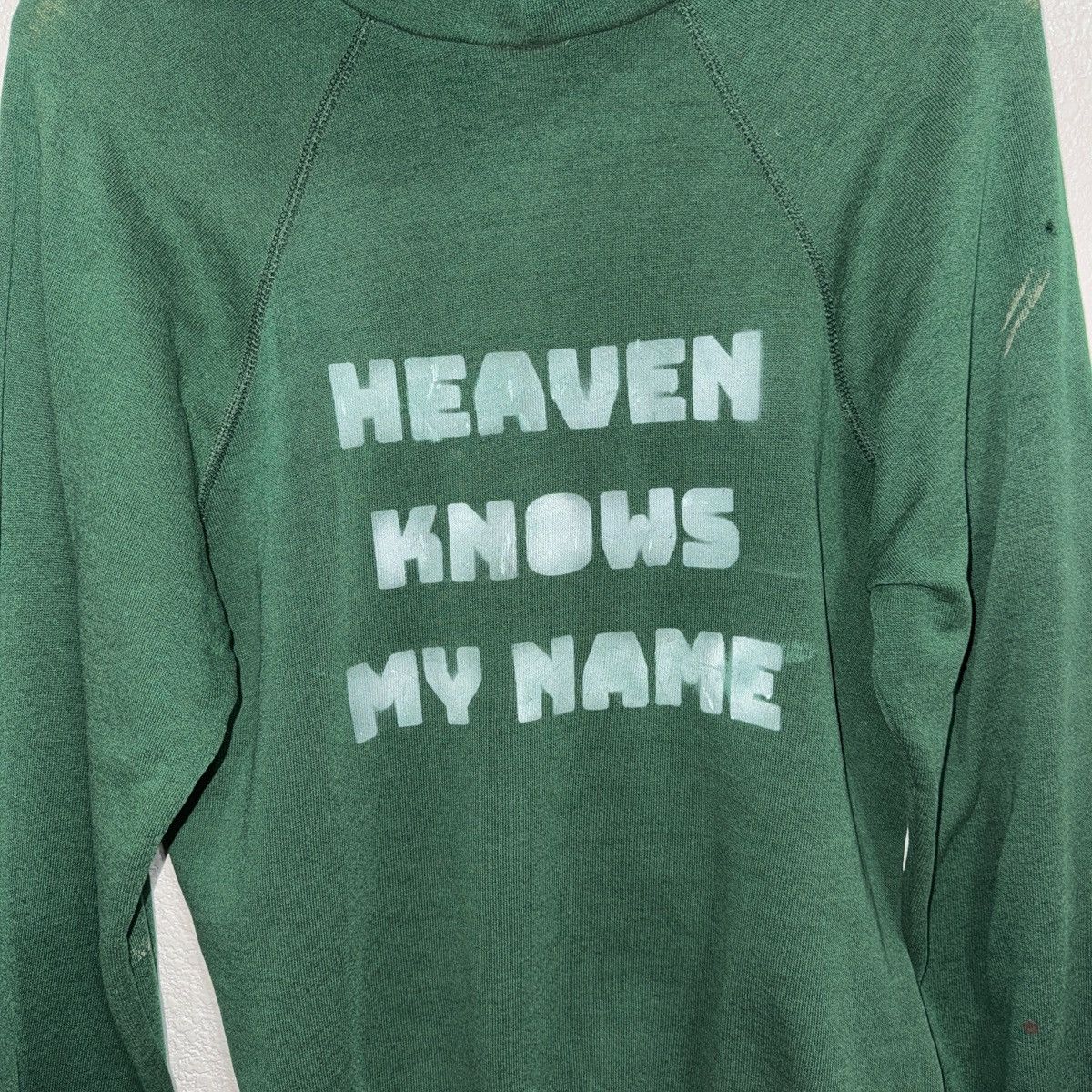 Vintage Vintage Heaven Knows My Name Forrest Green Sunfaded Hoodie Size US S / EU 44-46 / 1 - 3 Thumbnail