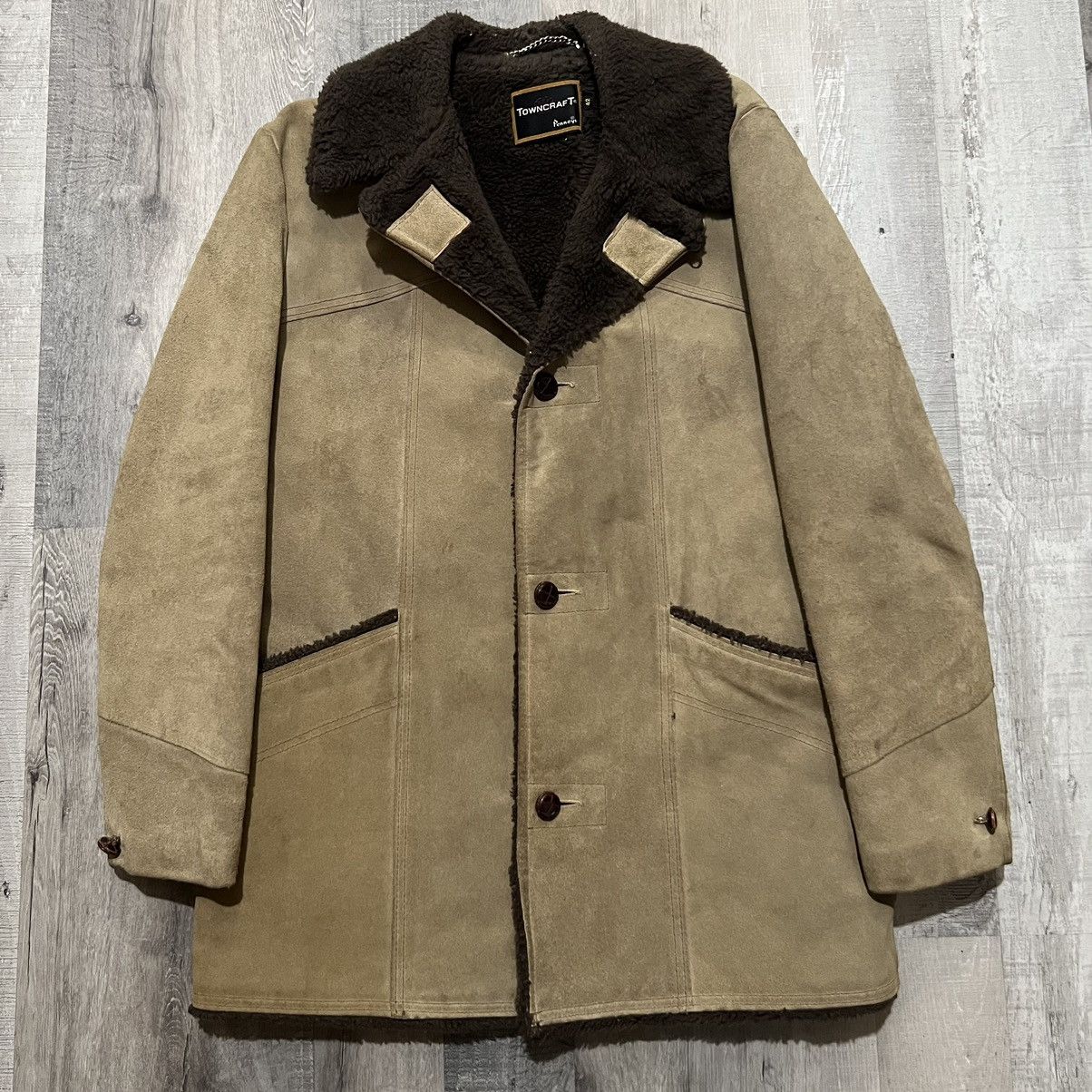 JCPenney × Vintage VTG Penneys Towncraft Beige Suede Leather Western Jacket Size US L / EU 52-54 / 3 - 1 Thumbnail
