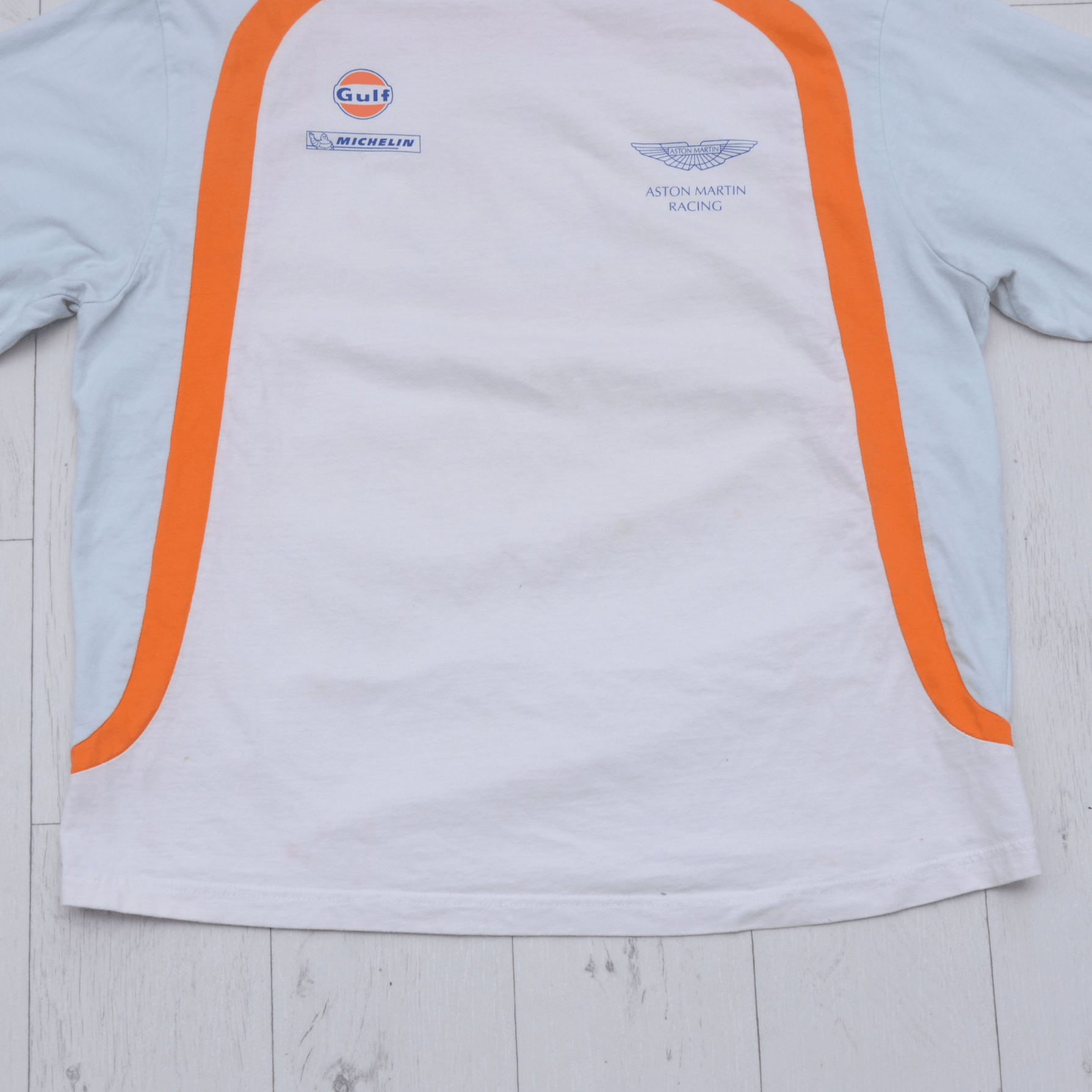 Vintage Aston Martin Racing Team T-Shirt Tee Gulf Rare Vintage XL-L Size US XL / EU 56 / 4 - 4 Thumbnail