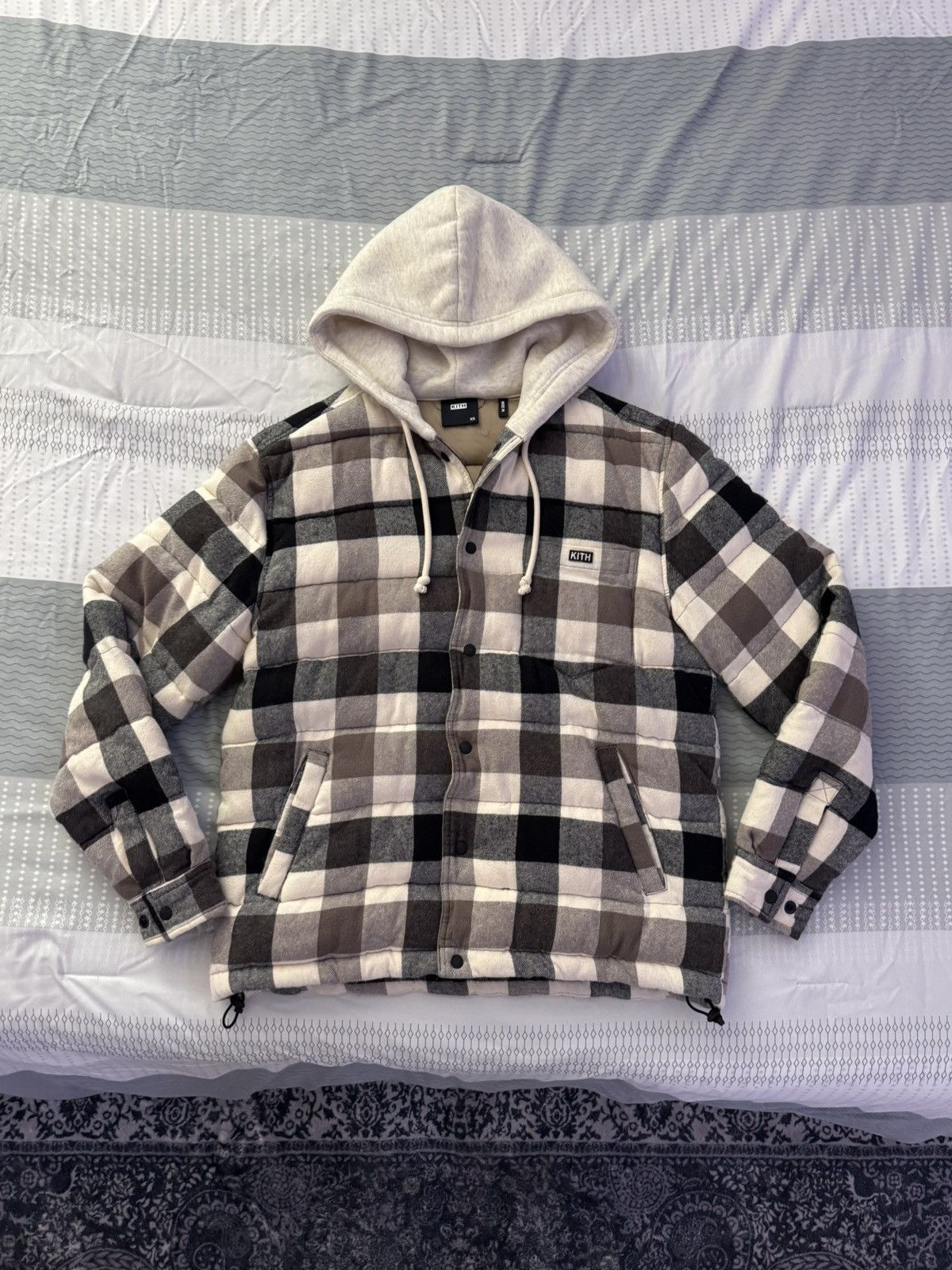Kith Sterling Quilted Shirt Puffer Beige/Multi