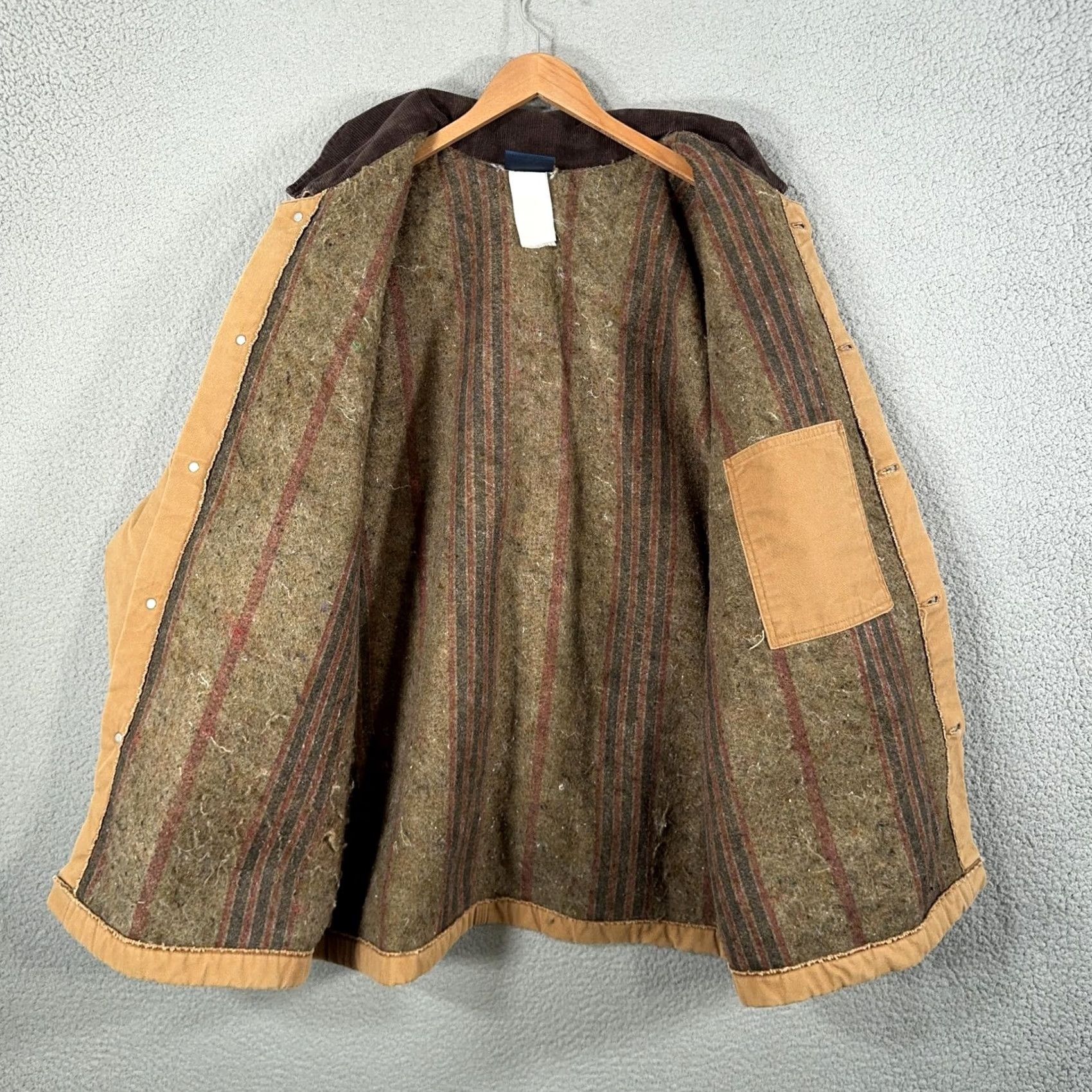 Dickies VINTAGE Dickies Jacket Corduroy Collar 2XL Brown Canvas Work Quilted Lined Insulated Wool 90s Mens Size US XXL / EU 58 / 5 - 3 Thumbnail