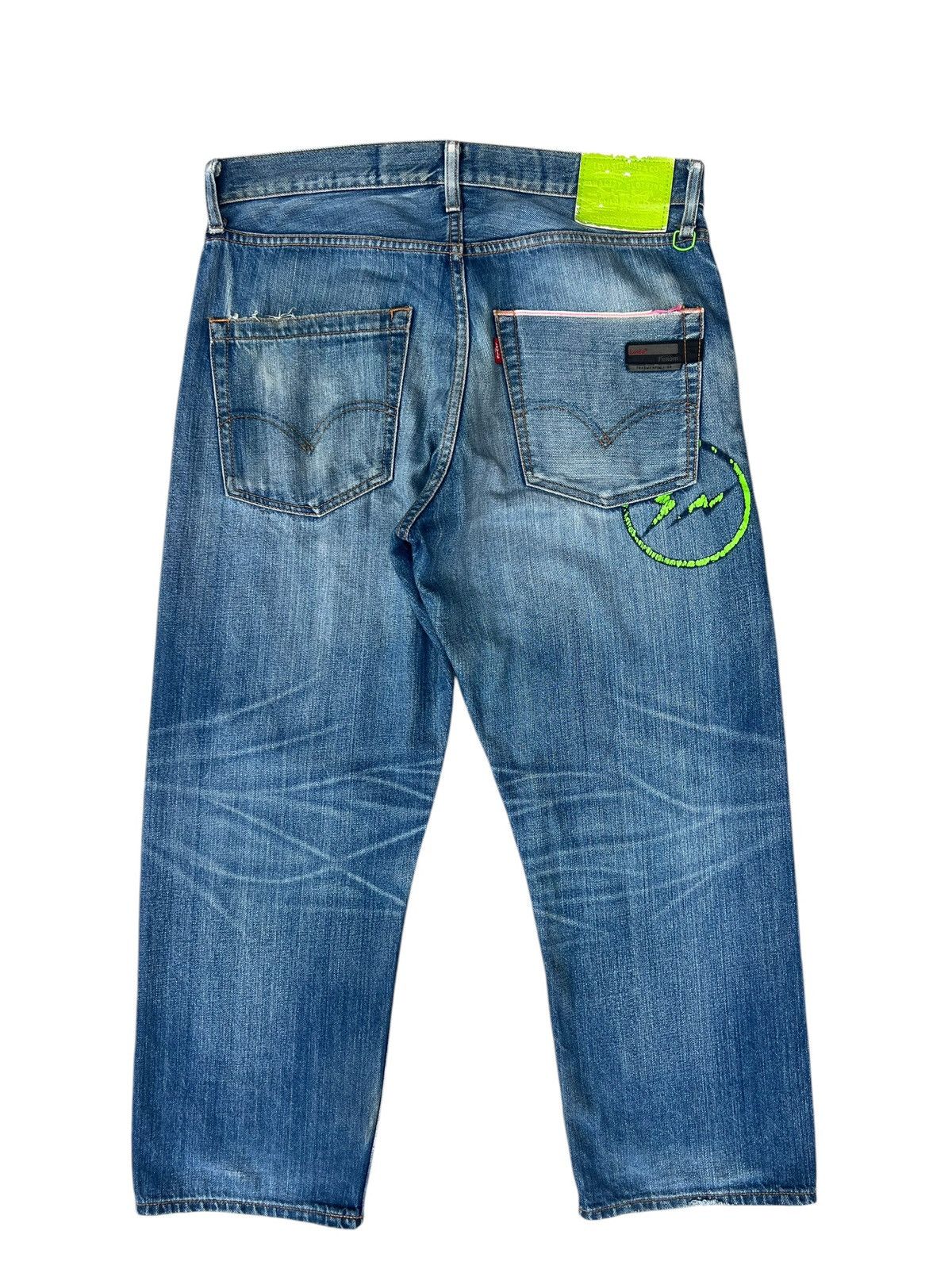 Fragment Design × Levi's 2009 Levi’s X Fragment Distress Selvedge Denim Cropped Jeans Size US 32 / EU 48 - 12 Thumbnail