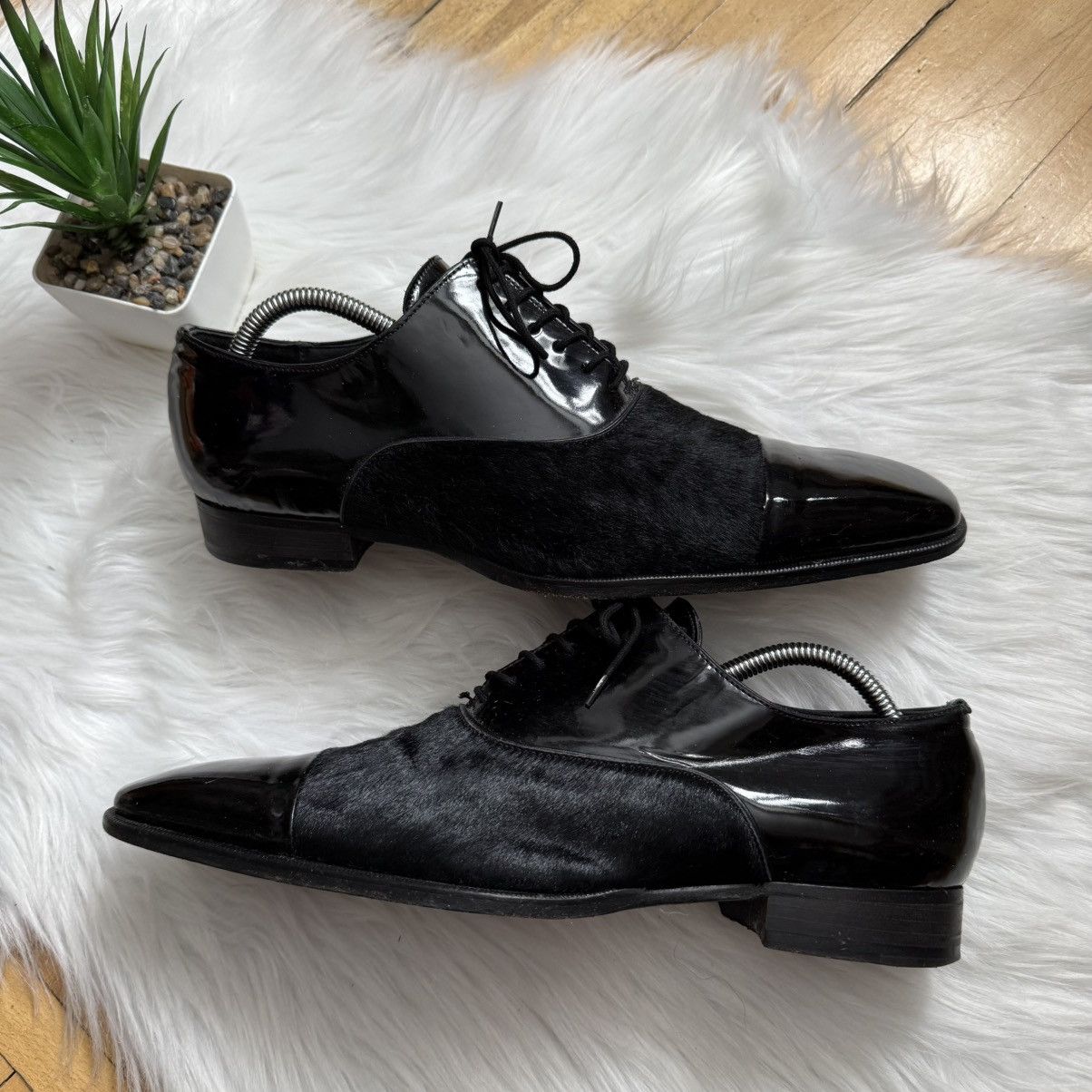 Dsquared2 📌 RARE Vintage Dsquared2 Pony Hair Derby Shoes Leather Size US 10 / EU 43 - 3 Thumbnail