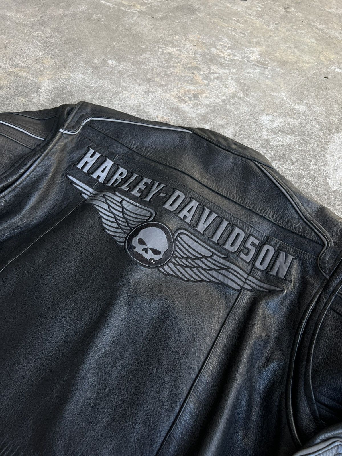 Harley Davidson × West Coast Choppers Crazy Vintage Harley Davidson Leather Jacket Big Logo Rare Size US L / EU 52-54 / 3 - 15 Thumbnail