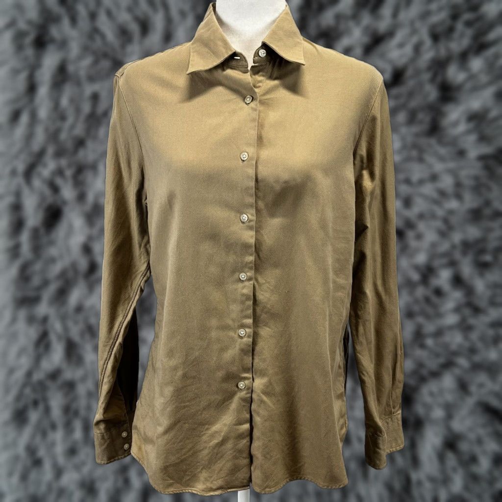 Brooks Brothers Brooks Brothers Button Up Classic Collared Long Sleeve Shirt Mens Medium Tan Brown Cotton Size M / US 6-8 / IT 42-44 - 1 Thumbnail