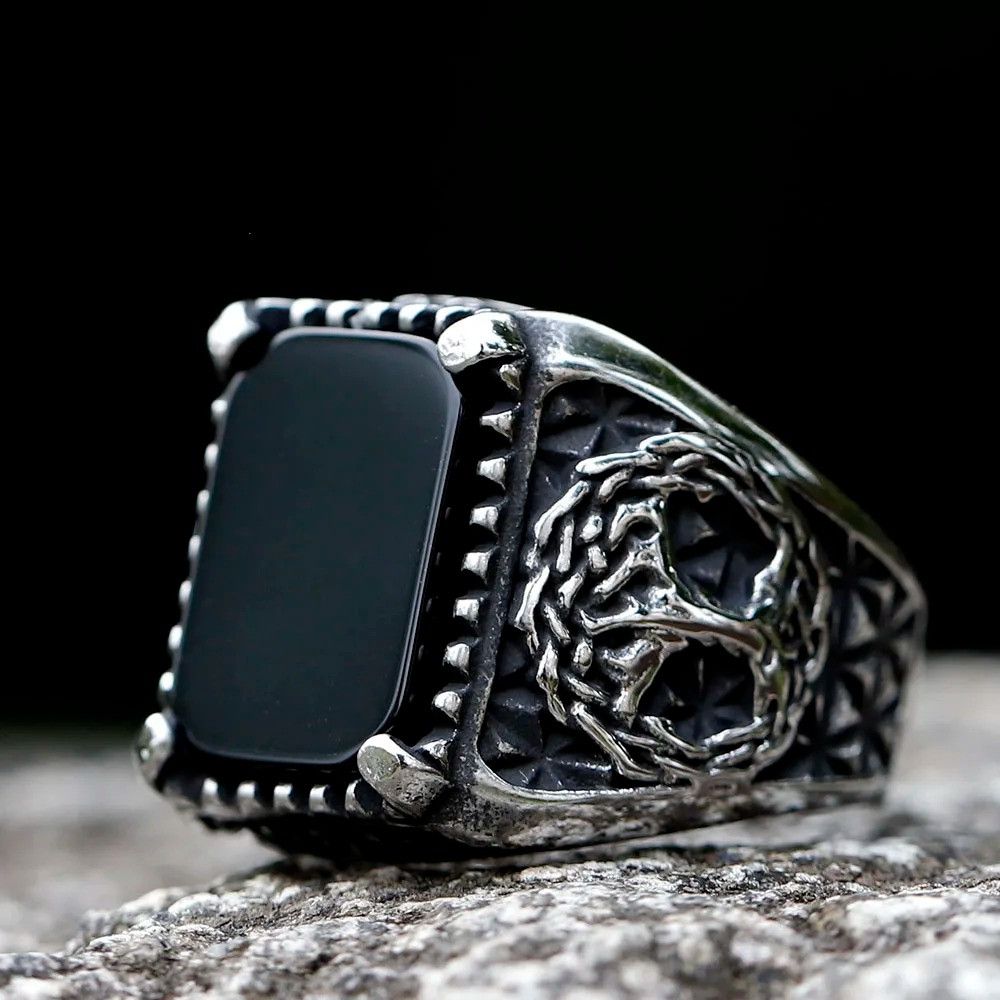 Jewelry Yggdrasi Odin Runes Ring Streetwear Jewelry Fashion Gift Size ONE SIZE - 2 Thumbnail