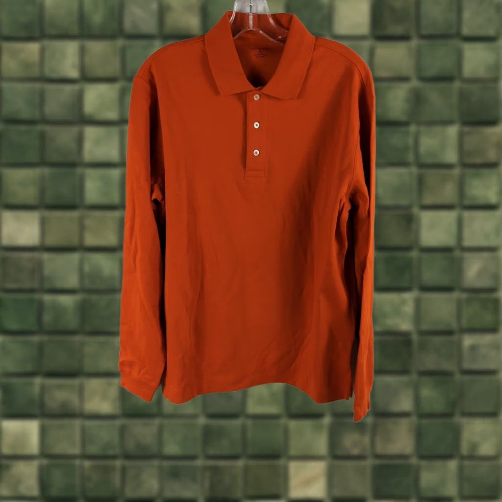 Lands' End Lands End Polo Shirt Mens M Orange Long Sleeve Traditional Fit dadcore Size US M / EU 48-50 / 2 - 1 Thumbnail