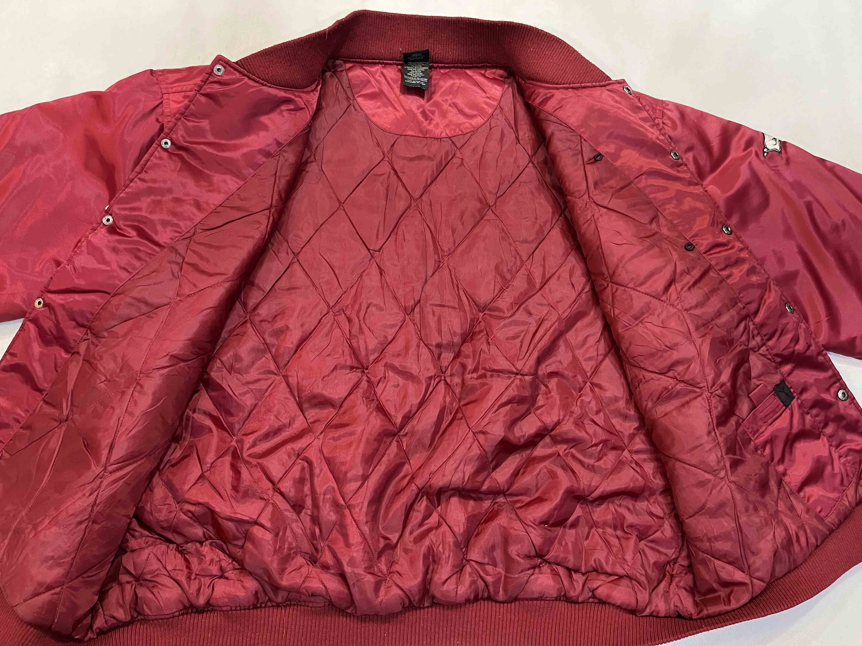 NCAA × Starter Starter NCAA Arkansas Razorbacks Satin Bomber Jacket Size US XL / EU 56 / 4 - 7 Thumbnail