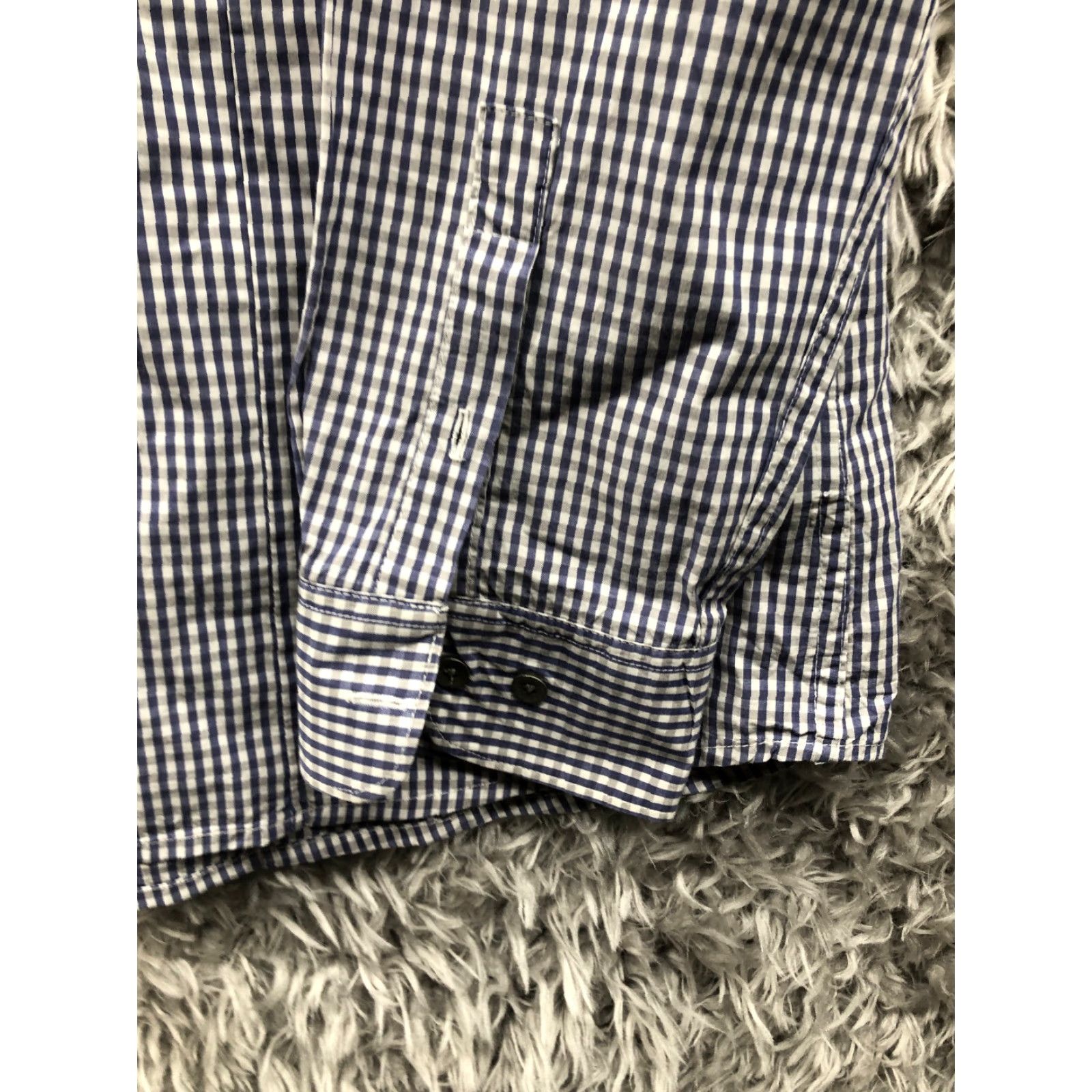 Kenneth Cole Kenneth Cole Shirt L Mens Blue Striped Long Sleeve Spread Collar Shirt Size US L / EU 52-54 / 3 - 3 Thumbnail