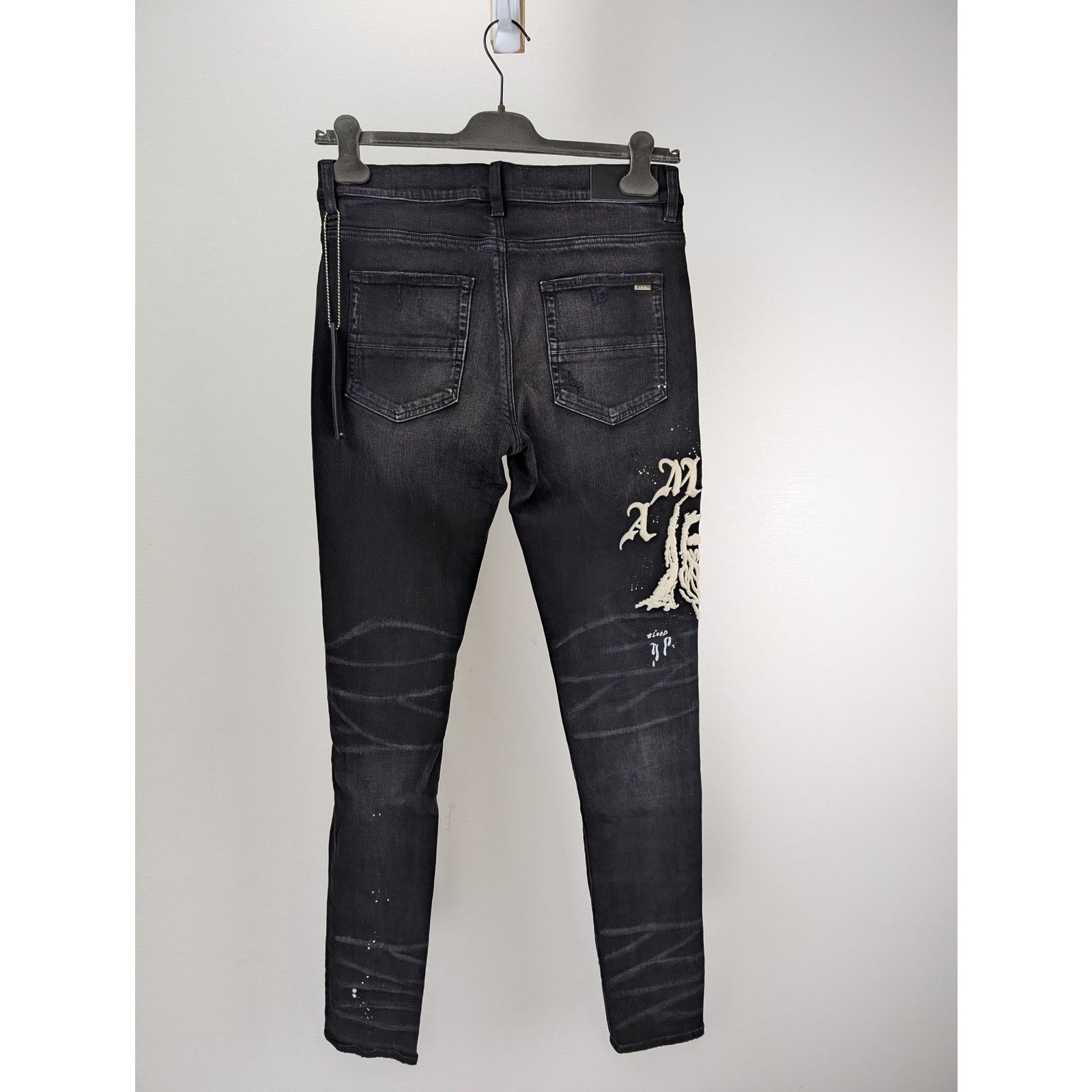 Amiri o1rshd1 Wes Lang Reaper Logo Jean in Aged Black Size US 33 - 14 Thumbnail