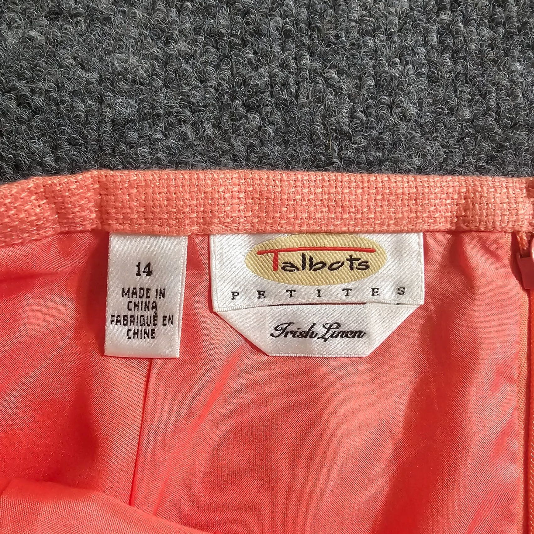 Talbots VINTAGE Talbots Skirt Womens 14P Pink Linen Pencil Straight Career Size 36" / US 14 / IT 50 - 3 Thumbnail