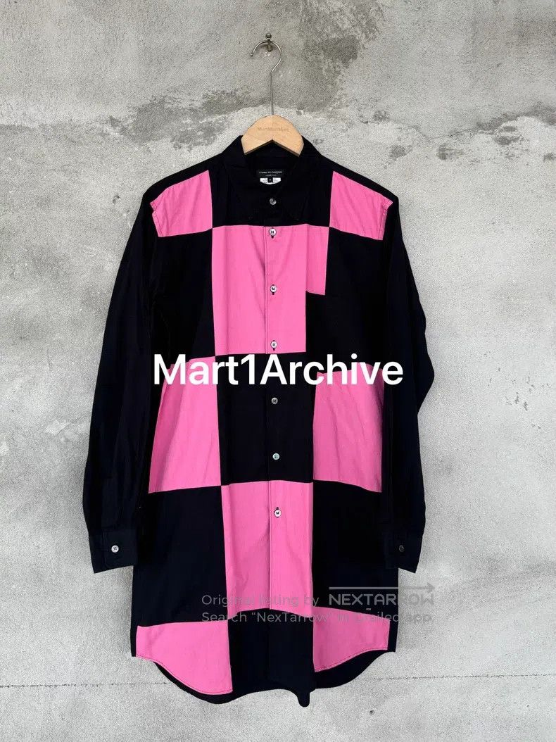 Comme des Garcons Comme Des Garcons Pink and Black Plaid Long Shirt Size M / US 6-8 / IT 42-44 - 1 Thumbnail