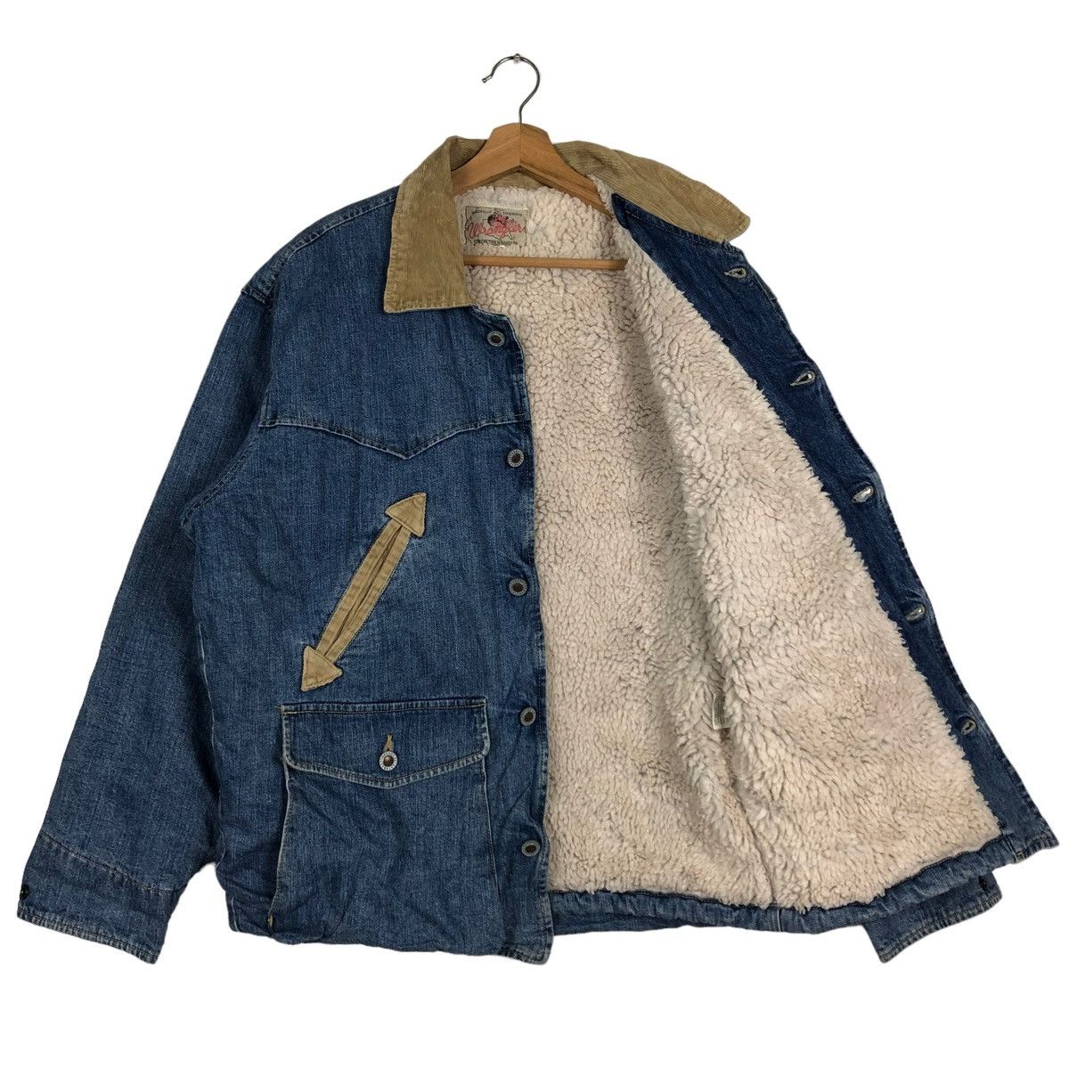 Japanese Brand 🔥90’s Vintage Trucker Denim Jacket Wrangler Blanket Lining Size US L / EU 52-54 / 3 - 9 Thumbnail