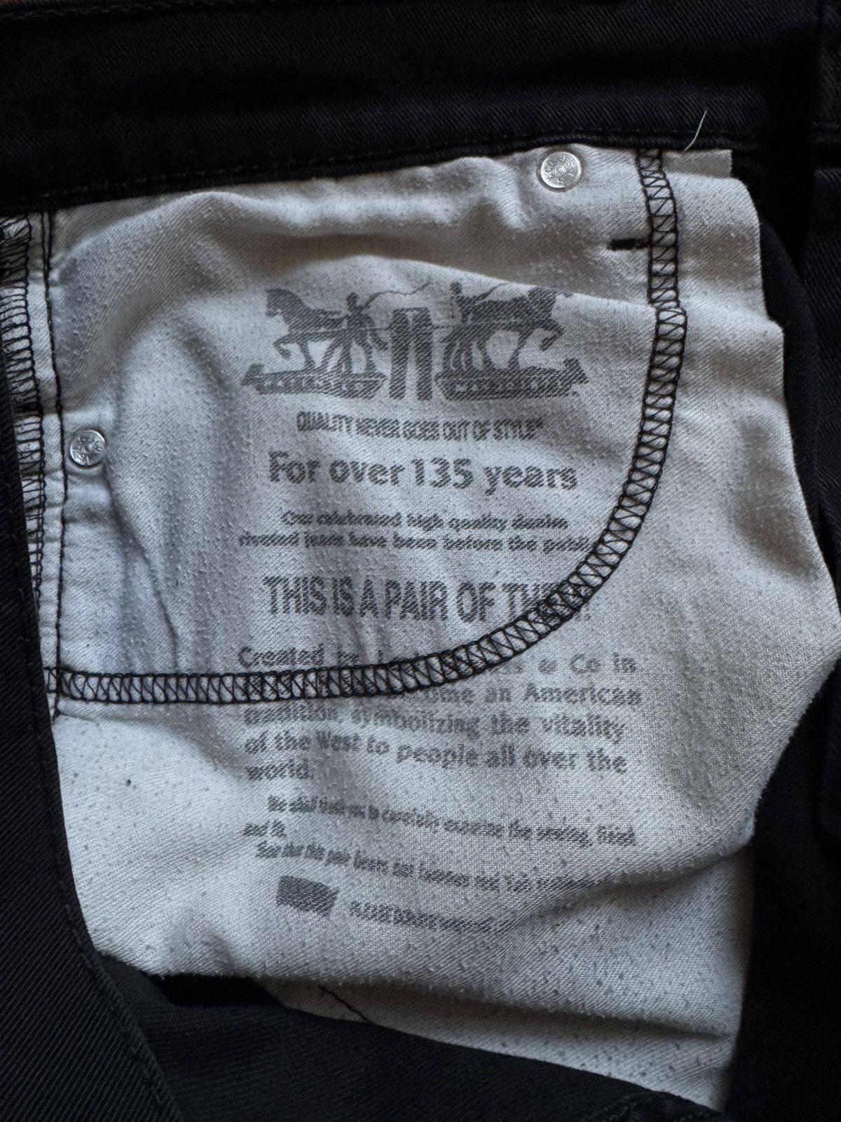 Levi's Black Denim Levi Pants Size US 33 - 7 Thumbnail