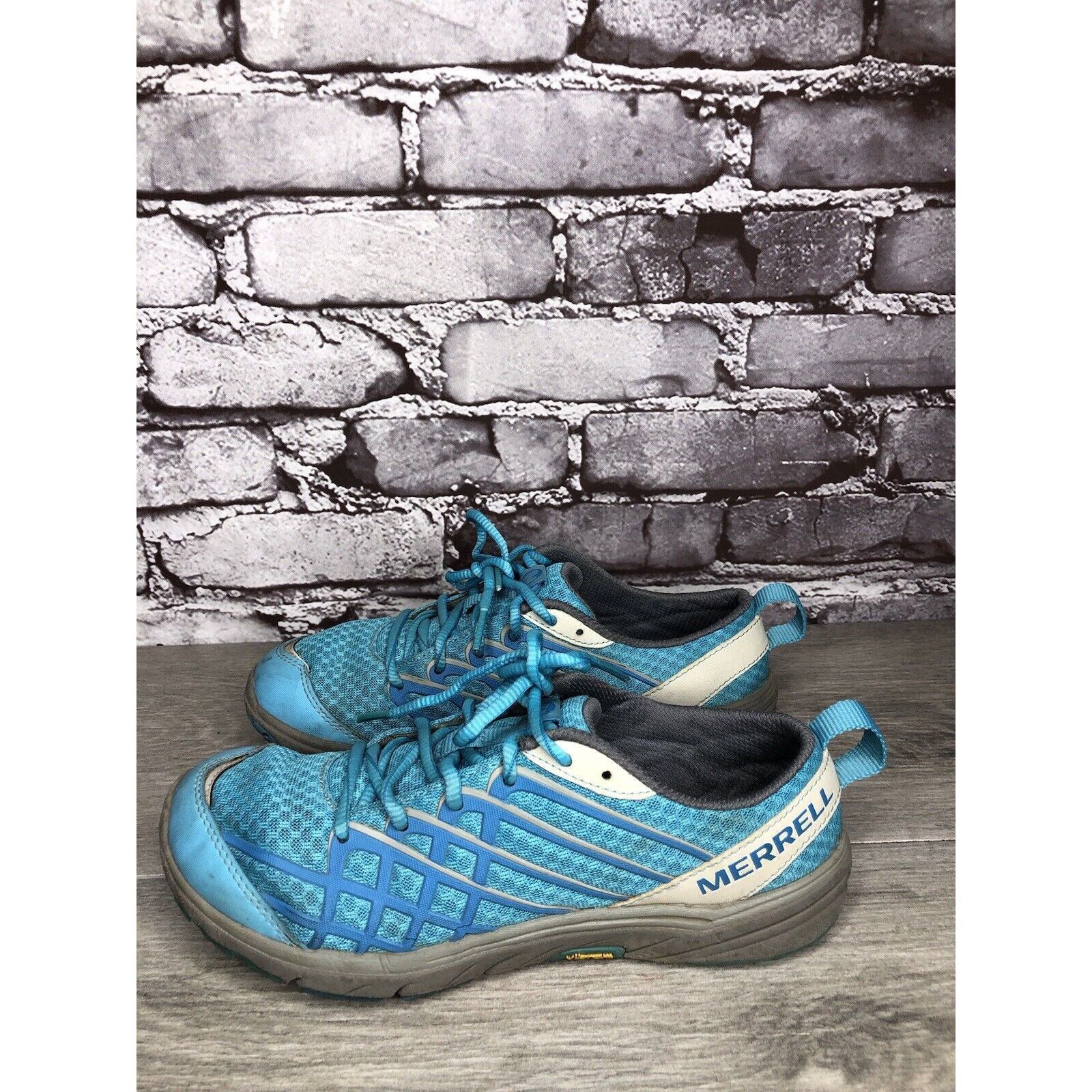Merrell Merrell Aqua Blue Synthetic Vibram Outsole Light Weight Lace Size US 10.5 / IT 40.5 - 3 Thumbnail