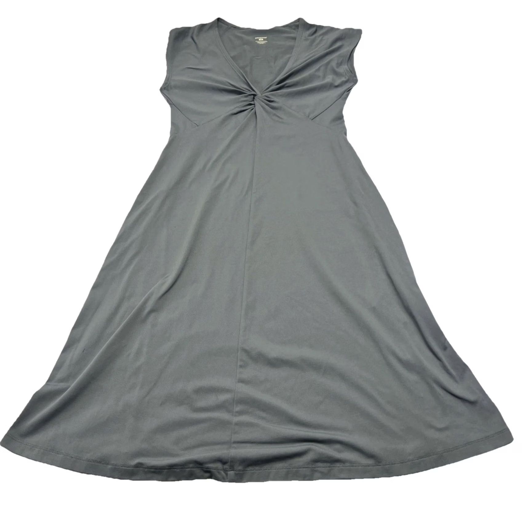 Patagonia Patagonia Dress Women Sleeveless Twist Front Knee Length Gray M Stretch Nylon Spandex Casual Travel Tank Size M / US 6-8 / IT 42-44 - 3 Thumbnail