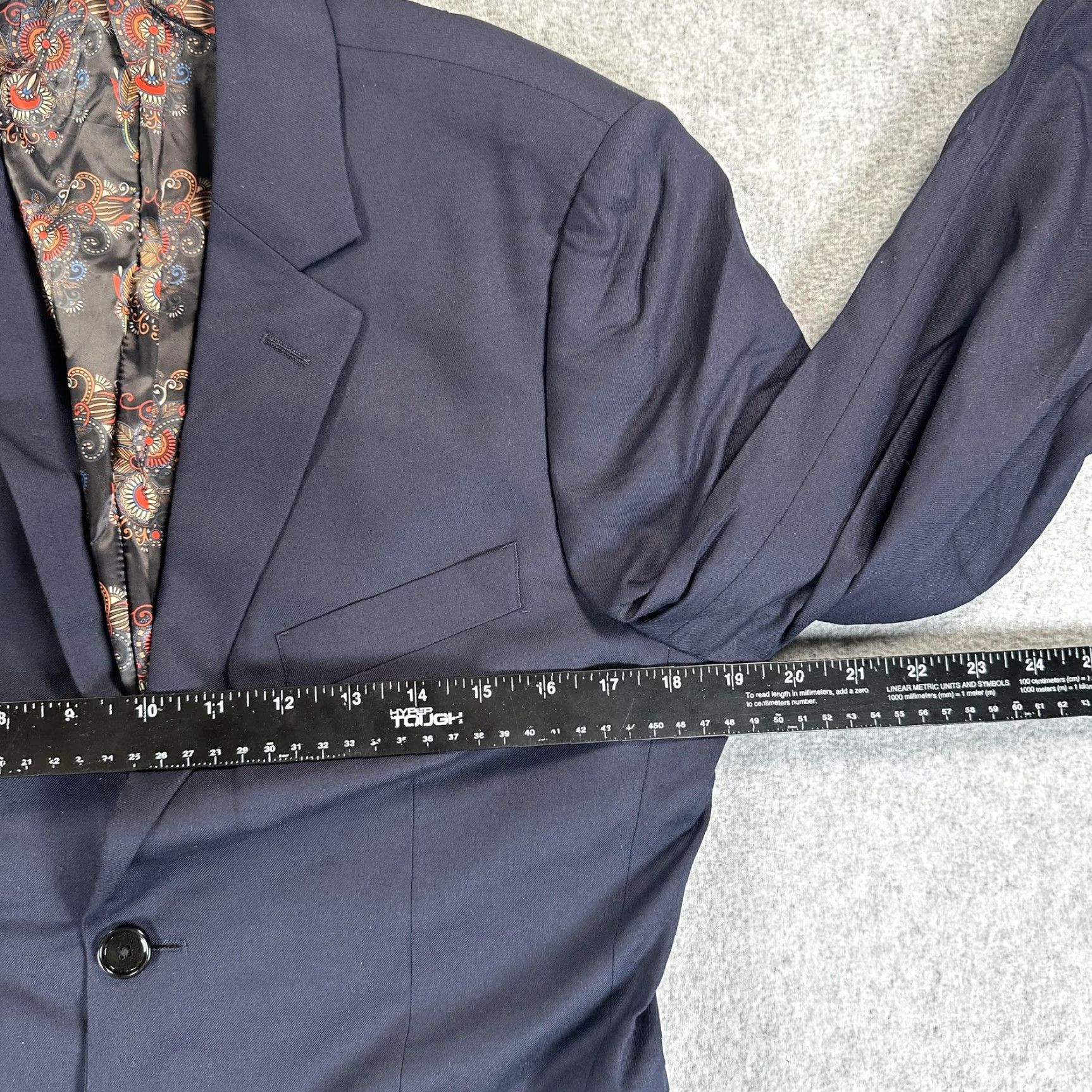Vintage Indochino Blazer Sport Coat Mens 42 Blue Wool Cashmere Two Button Suit Jacket Size 42R - 5 Thumbnail