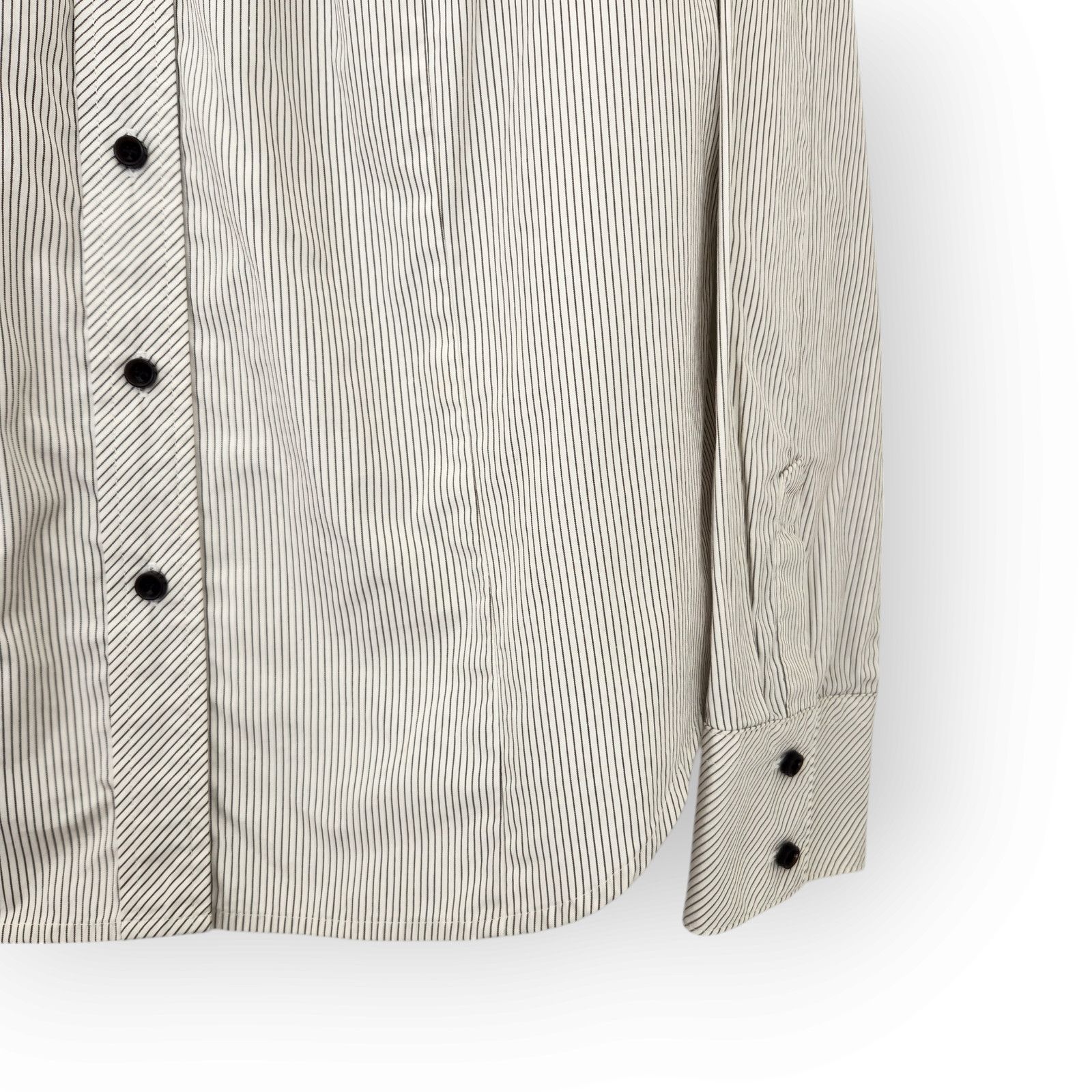 Vintage Vintage Talbots White Dark Gray PinstripeButton Down Shirt18 Size XL / US 12-14 / IT 48-50 - 4 Thumbnail