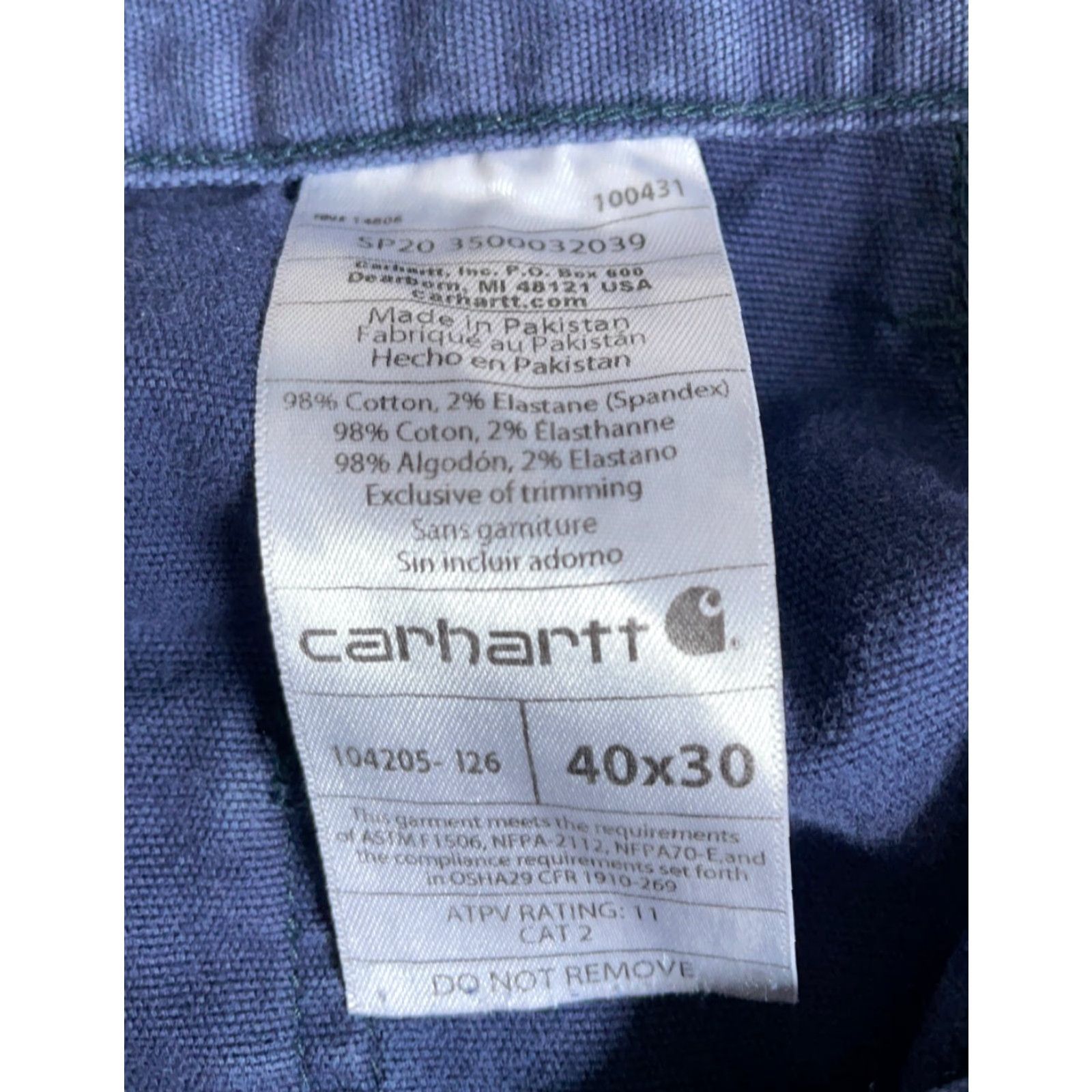 Carhartt Carhartt Flame Resistant Cargo Pants Men's 40 x 29 Dark Blue Canvas Rugged Flex Size US 40 / EU 56 - 3 Thumbnail