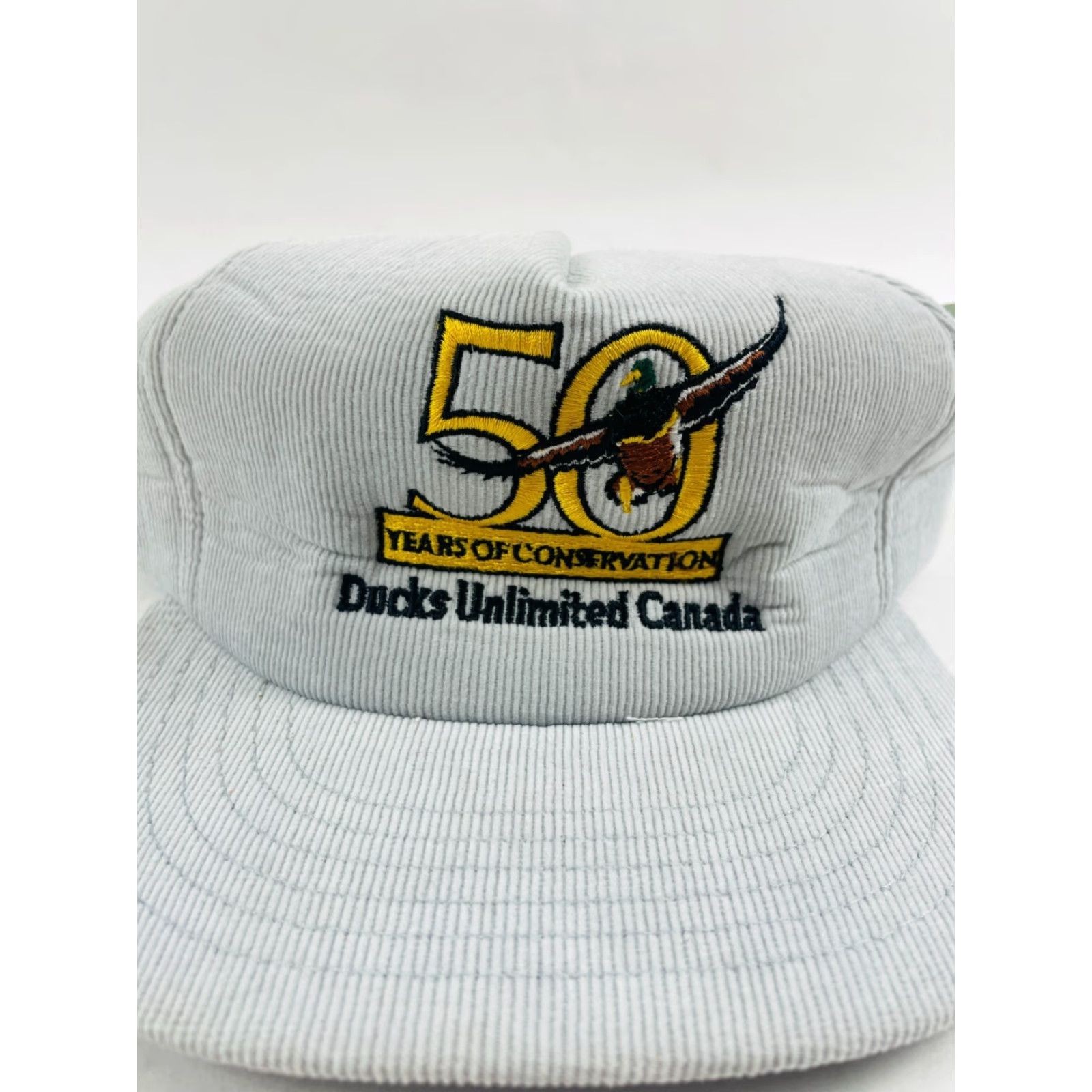 Vintage Ducks Unlimited Hat Gray Canada 50 Years of Conservation Snapback NWT Vintage Marquee Hat Mens Adjustible Snapback Size ONE SIZE - 2 Thumbnail
