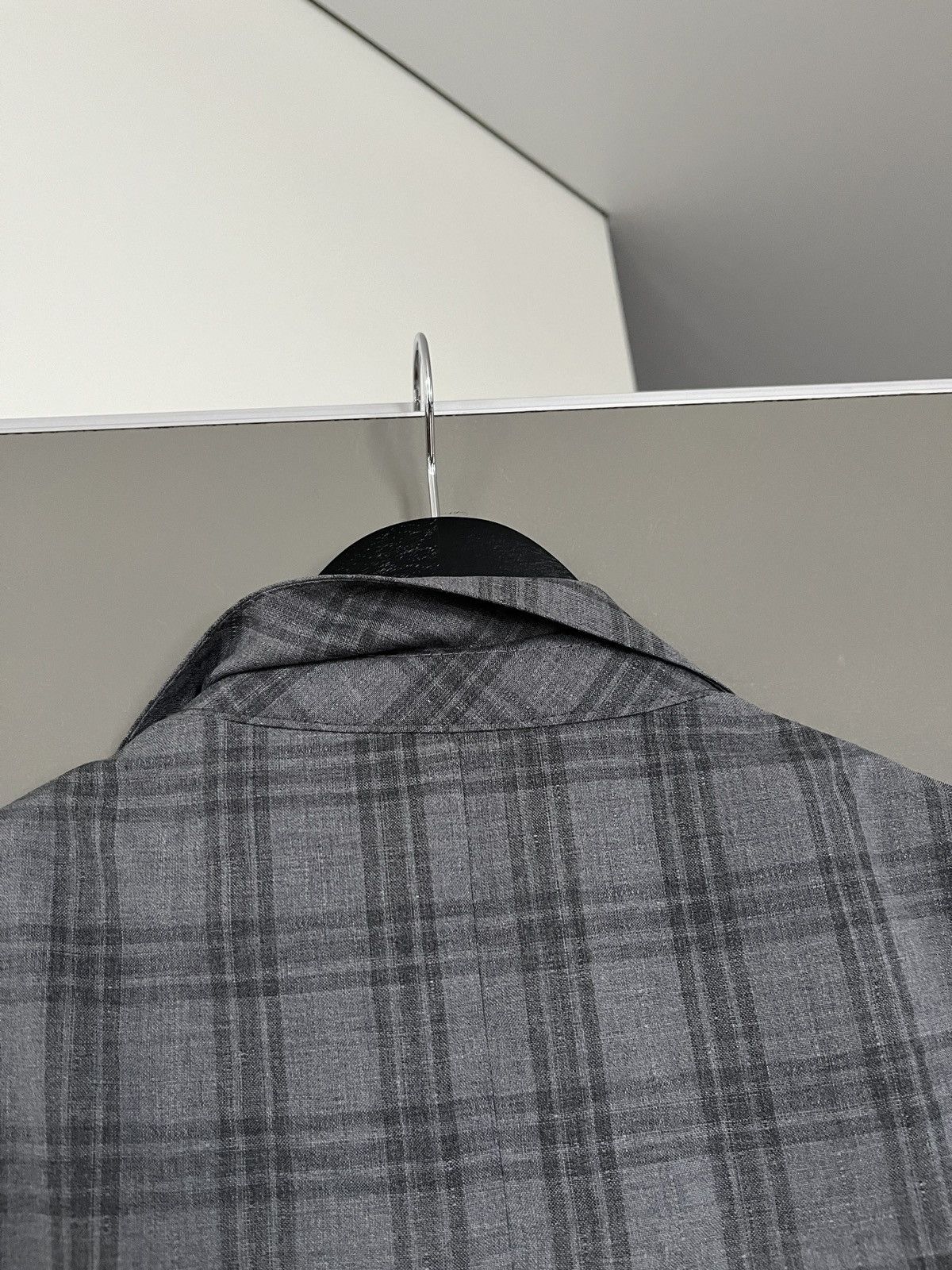 L.B.M. 1911 L.B.M 1911 Gray Check Plaid Wool Blazer Size 50R - 11 Thumbnail
