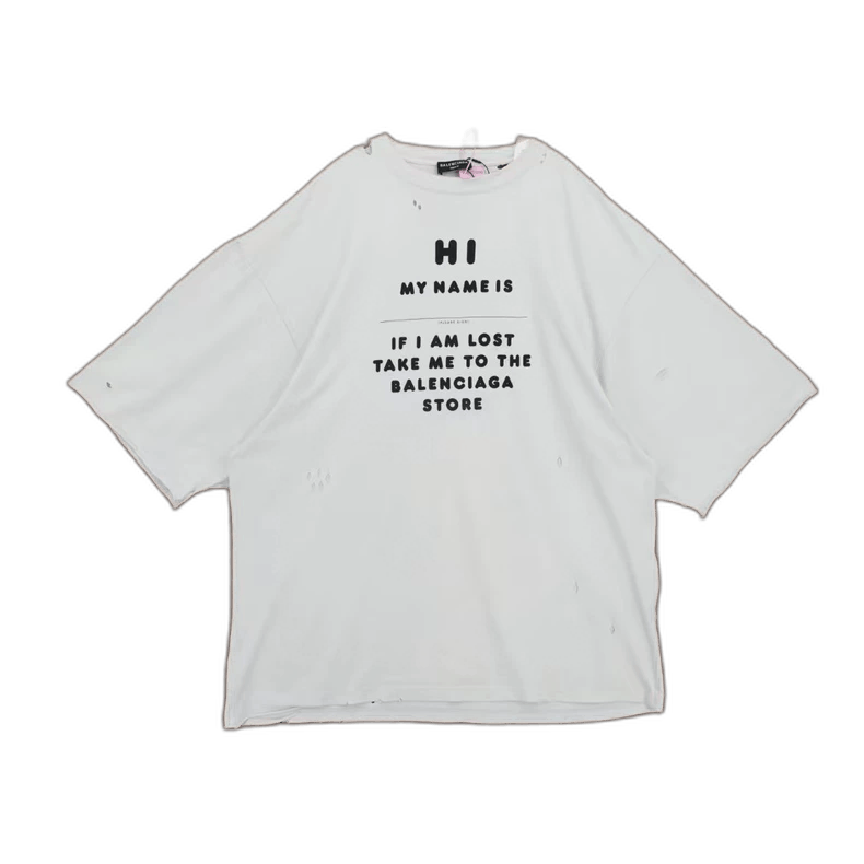 Balenciaga Balenciaga Distressed Short Sleeve T-Shirt Size S-2506 Size US S / EU 44-46 / 1 - 1 Thumbnail