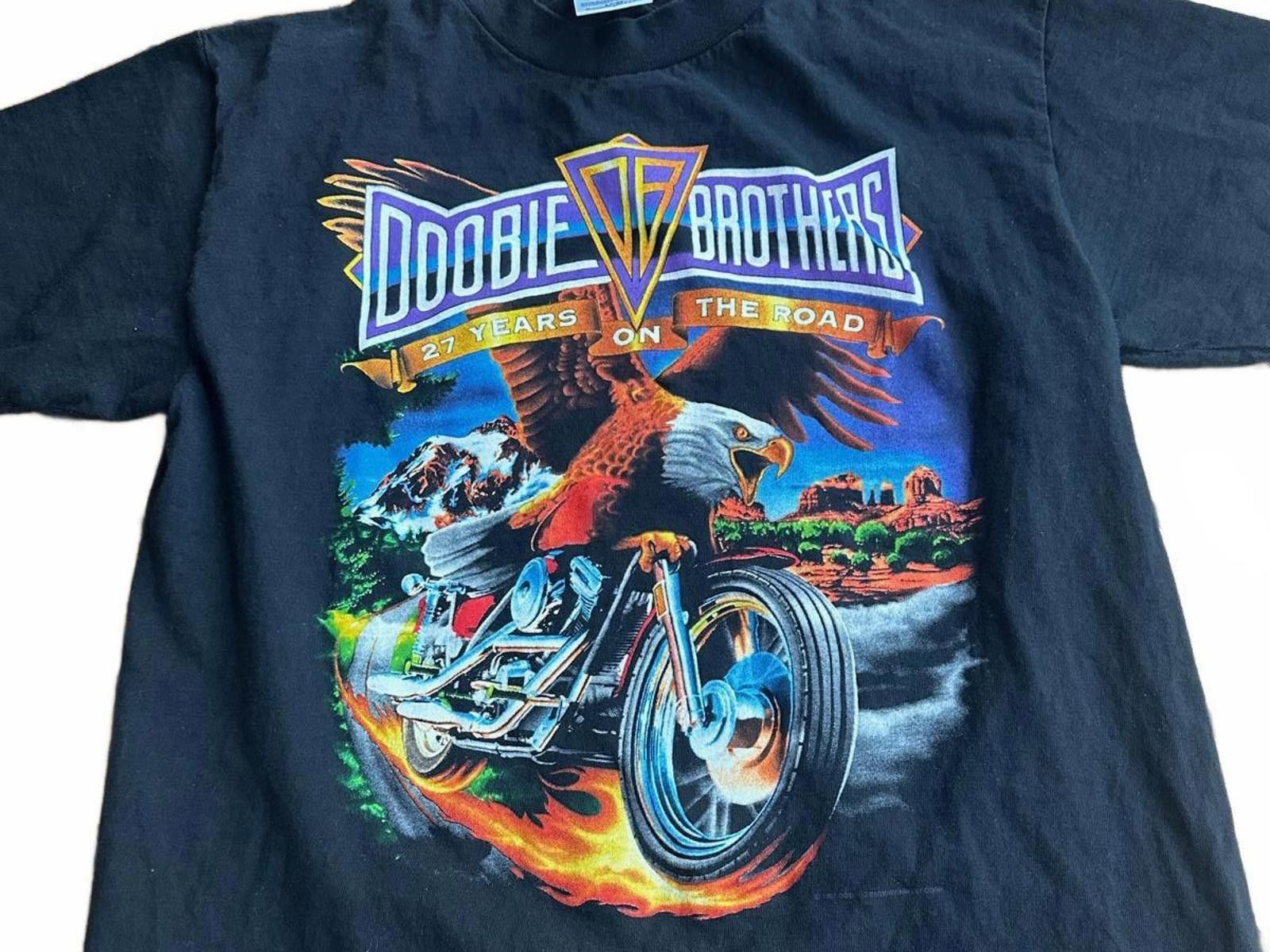 Tultex Vintage 90s Doobie Brothers “27 Years on the Road” Tour Tee Size US L / EU 52-54 / 3 - 1 Thumbnail