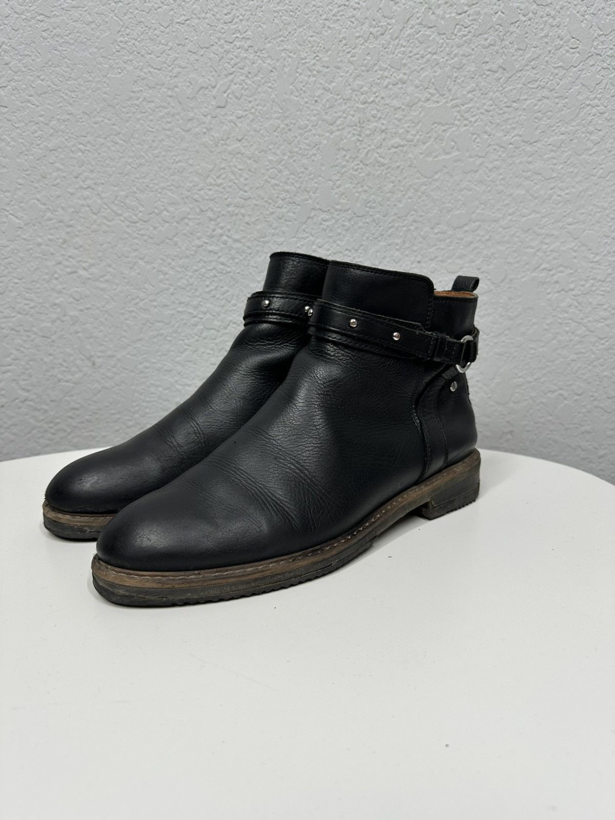 If Six Was Nine AS 98 Vibe Artisan Black Leather Side Zip Ankle Biker Boots Size US 10 / EU 43 - 6 Thumbnail