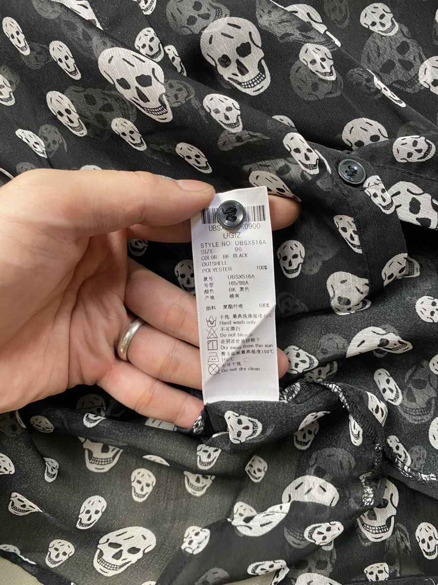 Hysteric Glamour × If Six Was Nine × Le Grande Bleu (L.G.B.) UGIZ Skull Full Printed Gothic Mesh Button Shirt Size US L / EU 52-54 / 3 - 9 Thumbnail