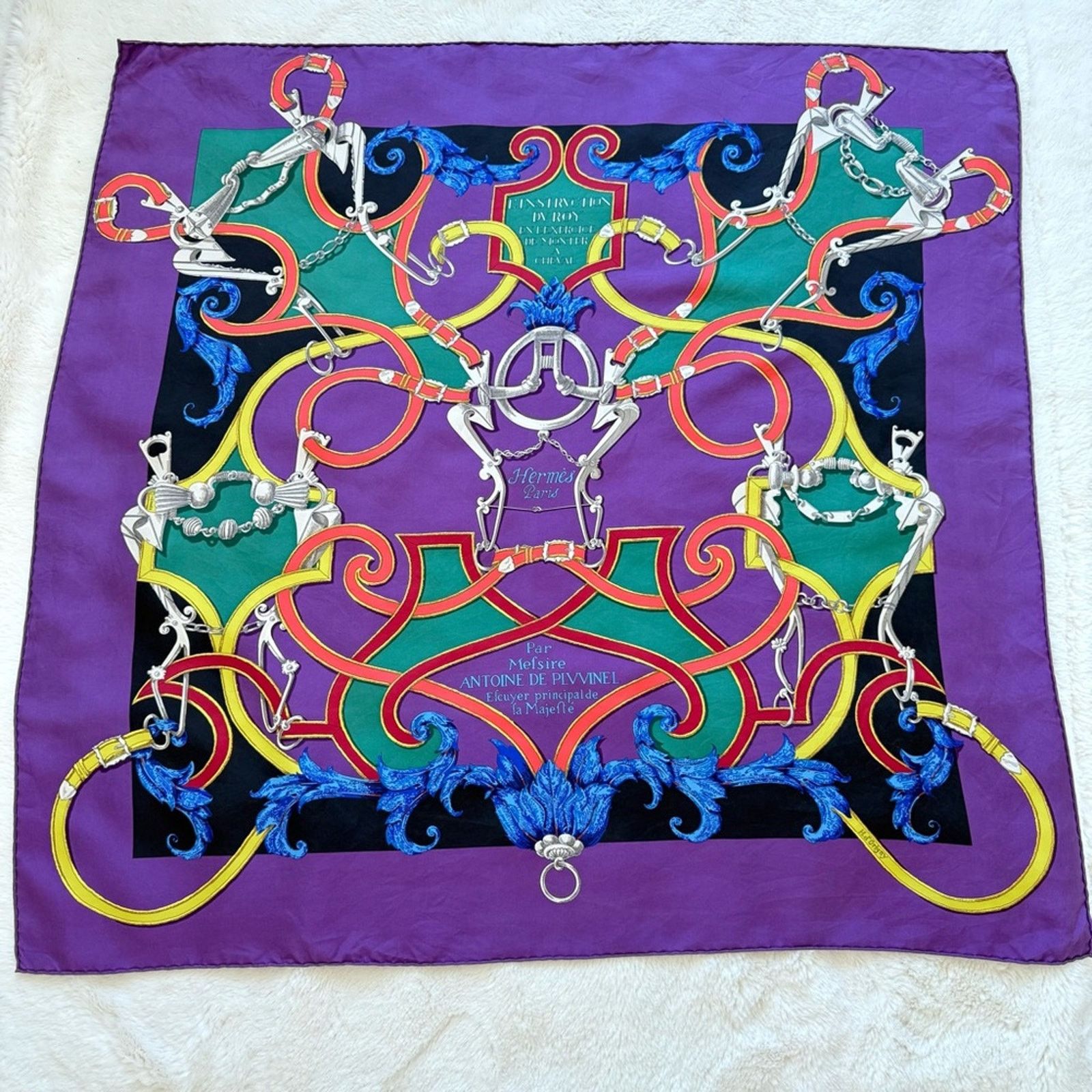 Hermes Hermes Paris L'Instruction du Roy Bayadere shawl 140 silk Size ONE SIZE - 1 Thumbnail