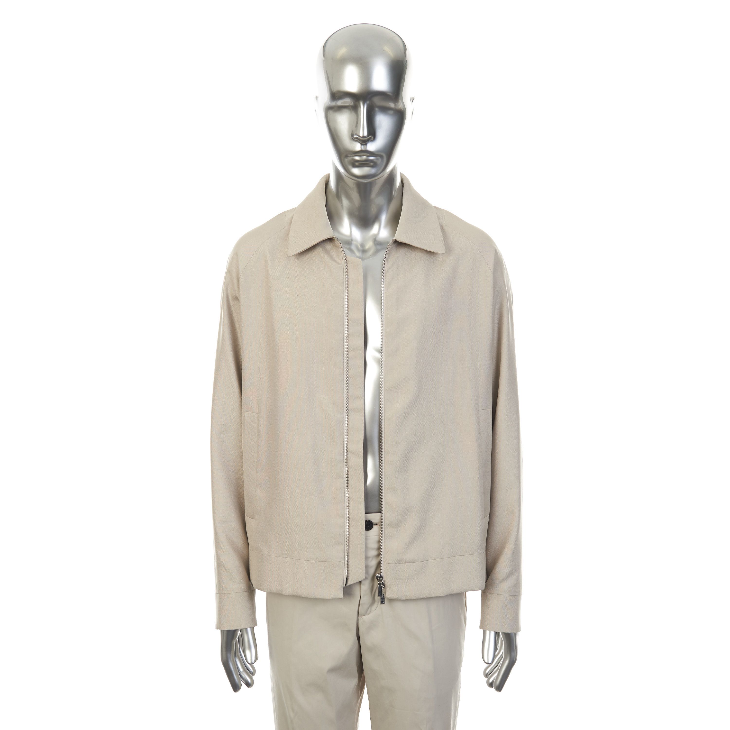 Zilli Blond Silk Bomber Jacket with Woven Leather Collar Size US M / EU 48-50 / 2 - 2 Thumbnail