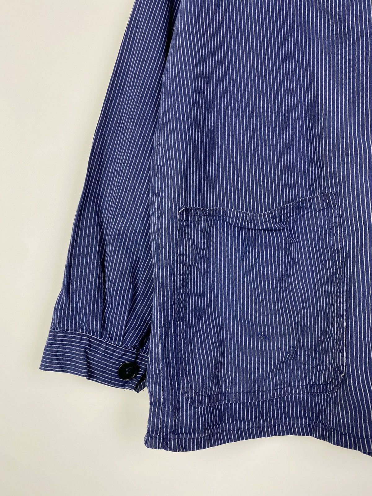 Vintage 90s Vintage Kempel Hickory Stripe Chore Work Over Shirt Size US S / EU 44-46 / 1 - 4 Thumbnail