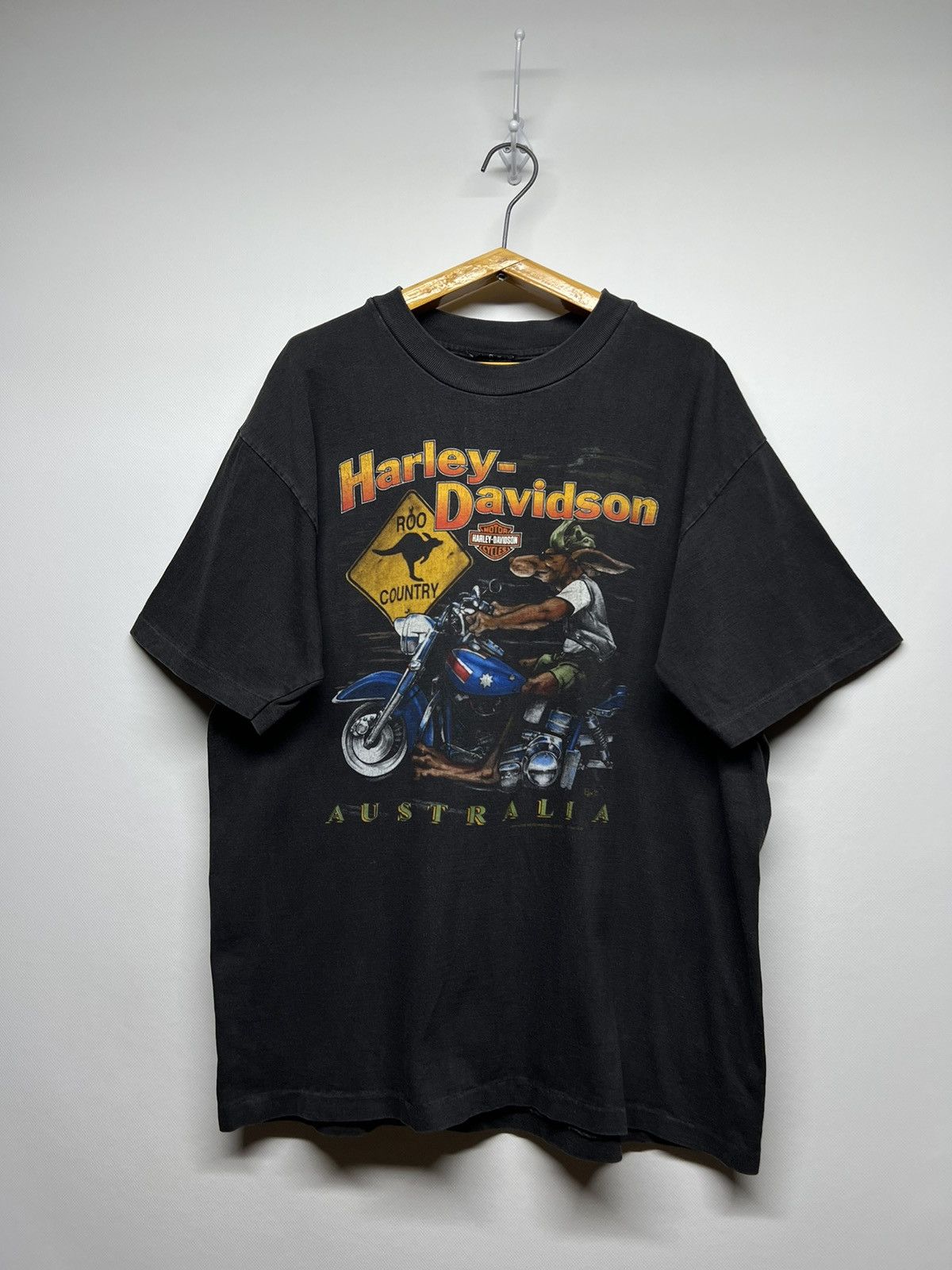 Vintage 1998 Y2k Harley Davidson Motorcycle Faded T-Shirt