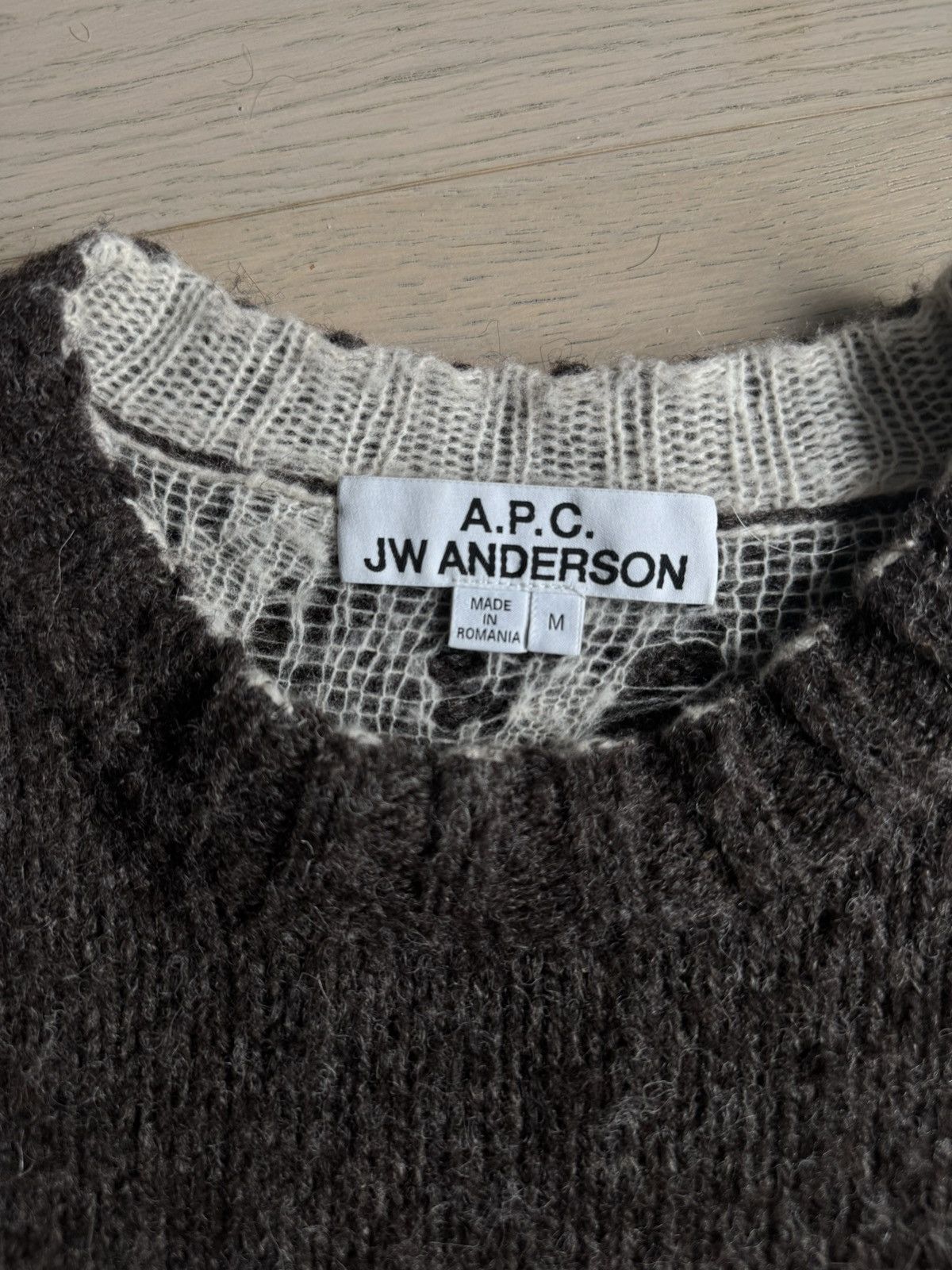 A.P.C. × JW Anderson APC JW Anderson Brown Wool Reversible Knit Crewneck Sweater Size US L / EU 52-54 / 3 - 4 Thumbnail