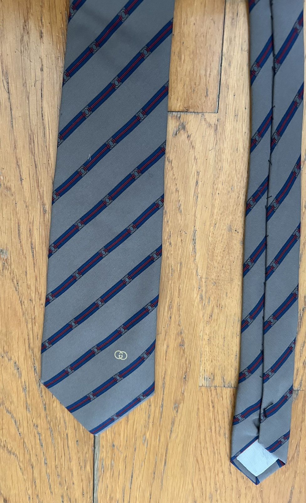 Gucci Grey silk tie gucci Size 42 - 3 Thumbnail